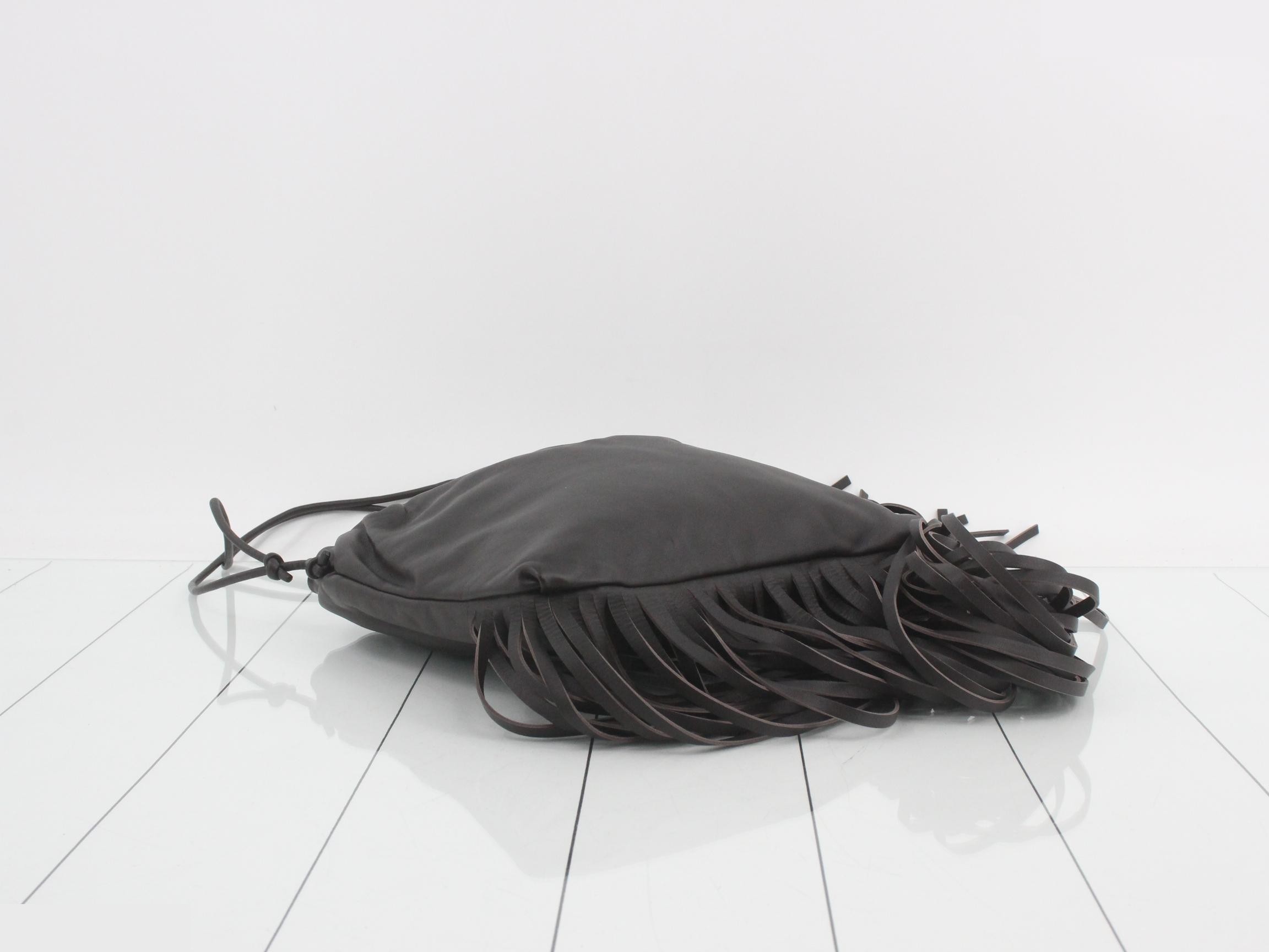 Unused The Fringe leather pouch, brown, shoulder bag, leather. — view 5