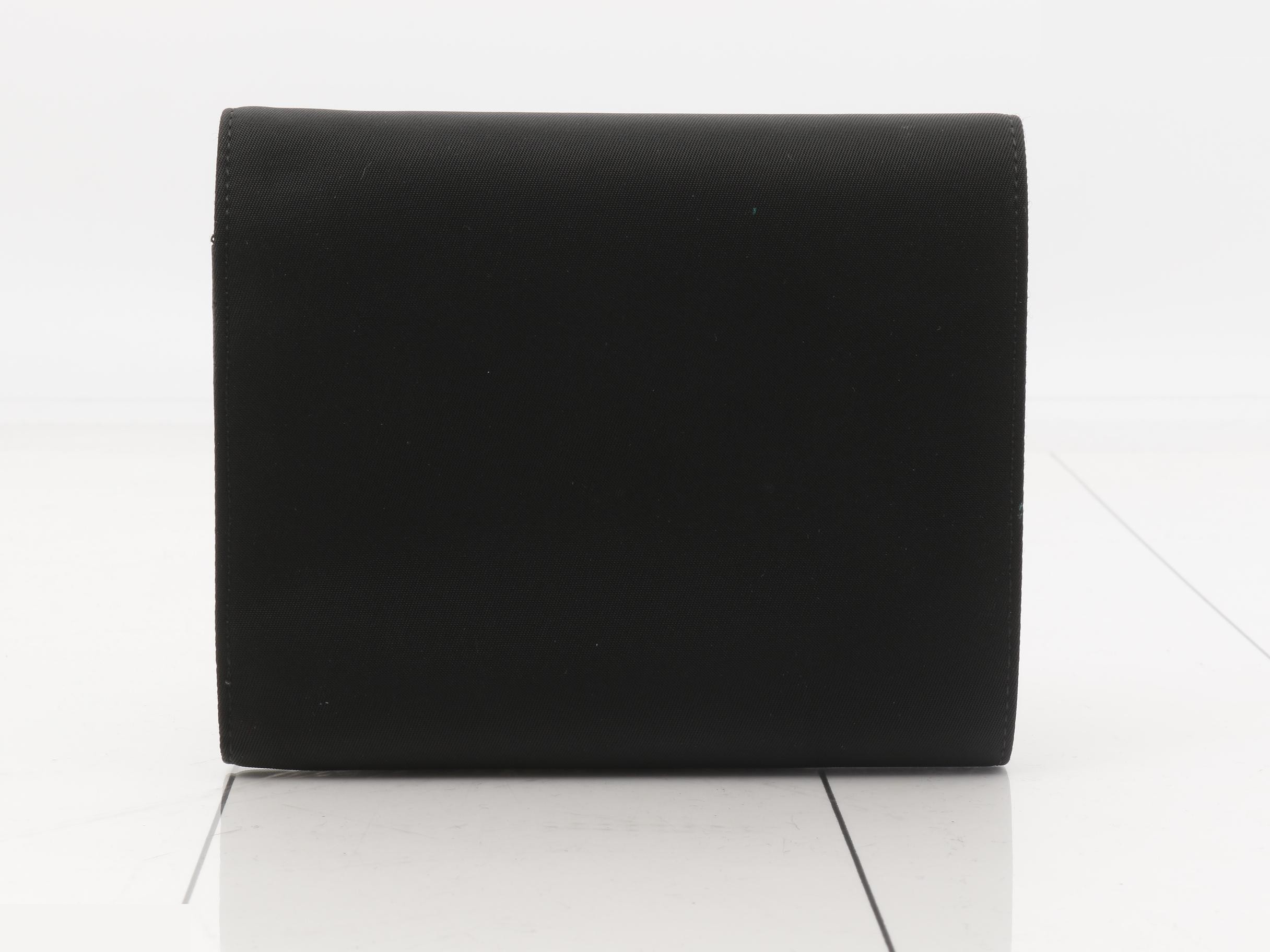 Tessuto Tri-fold Wallet, Black — view 2
