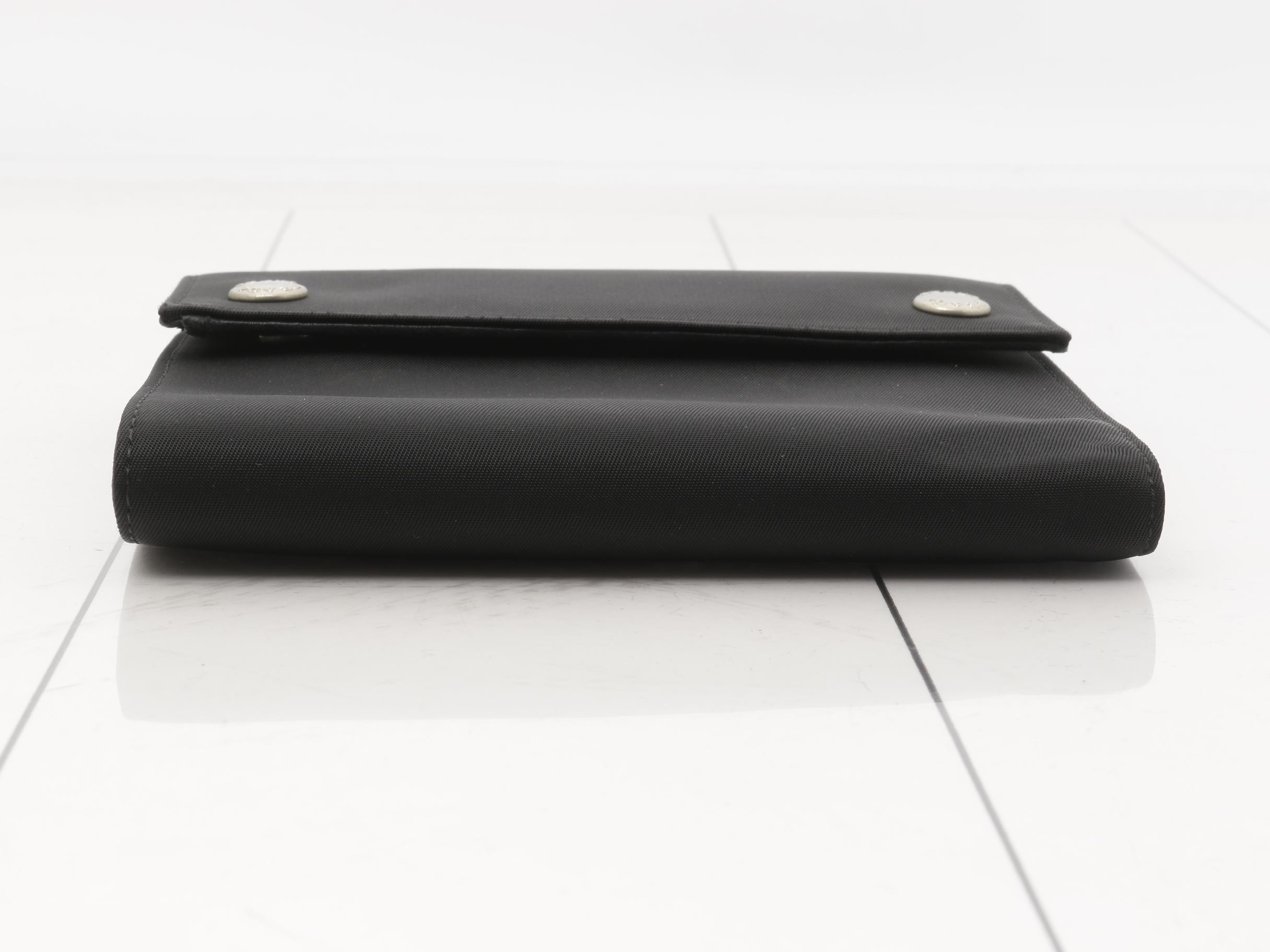 Tessuto Tri-fold Wallet, Black — view 3