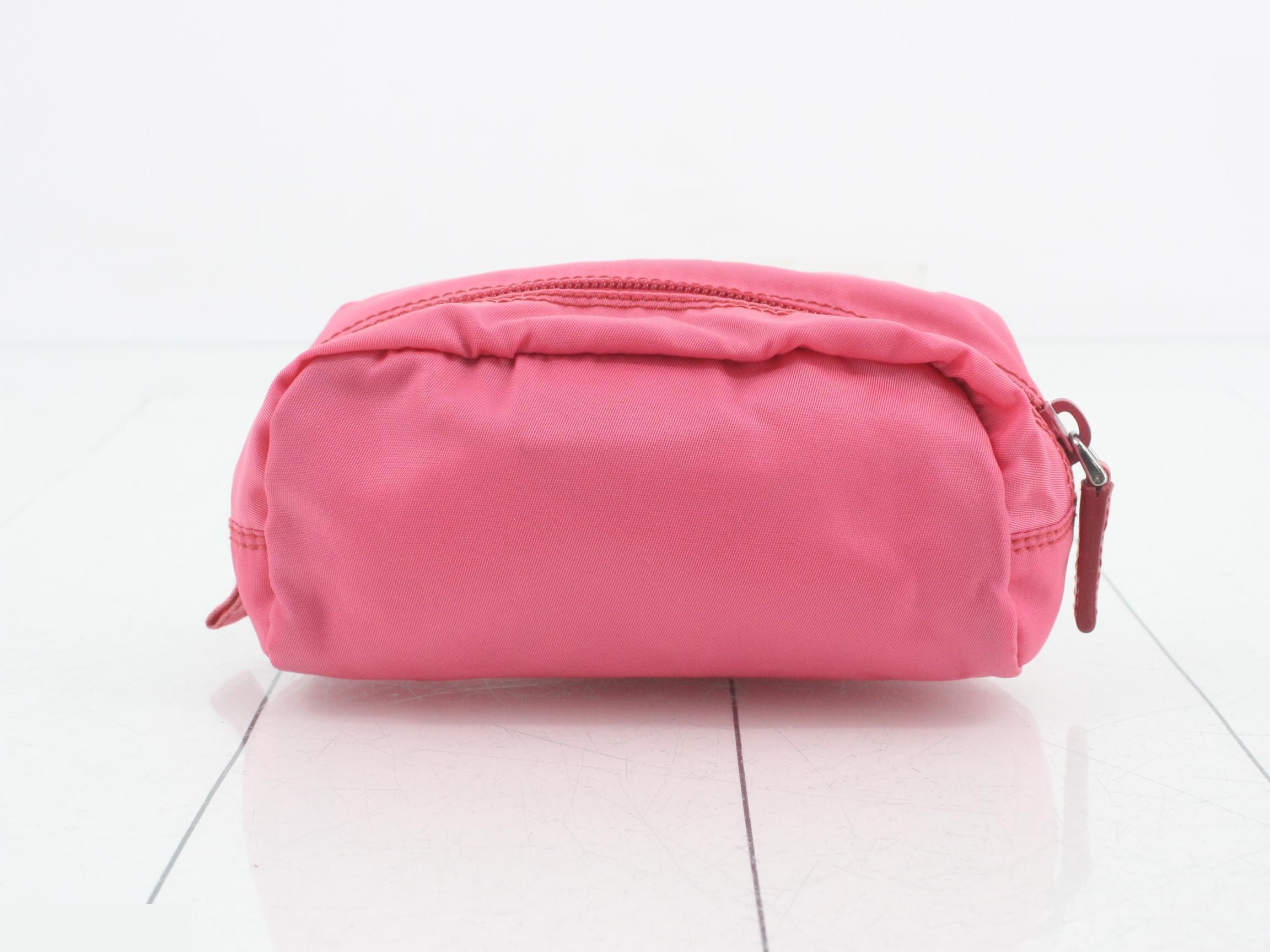 1N0175 Plate Logo Pouch, Nylon, Pink — view 2