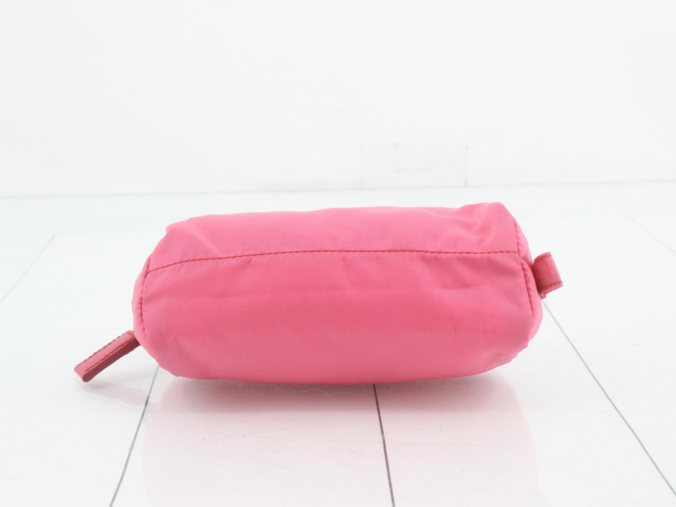 1N0175 Plate Logo Pouch, Nylon, Pink — view 3