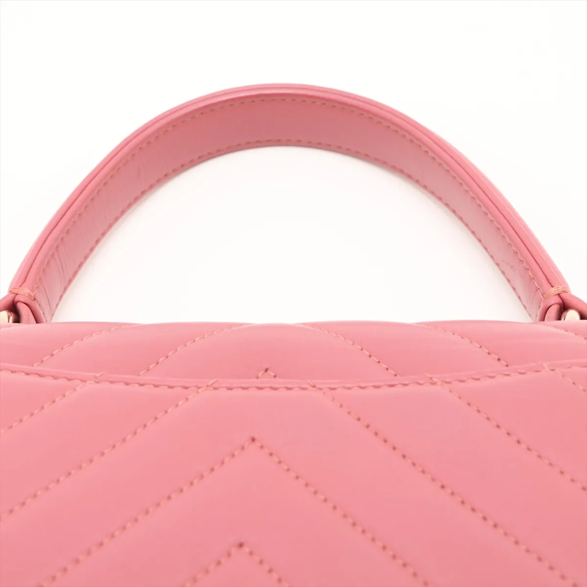 Trendy CC Lambskin 2-Way Handbag, Pink with Gold Hardware, 28581882, serial number in the 28 range. — view 6
