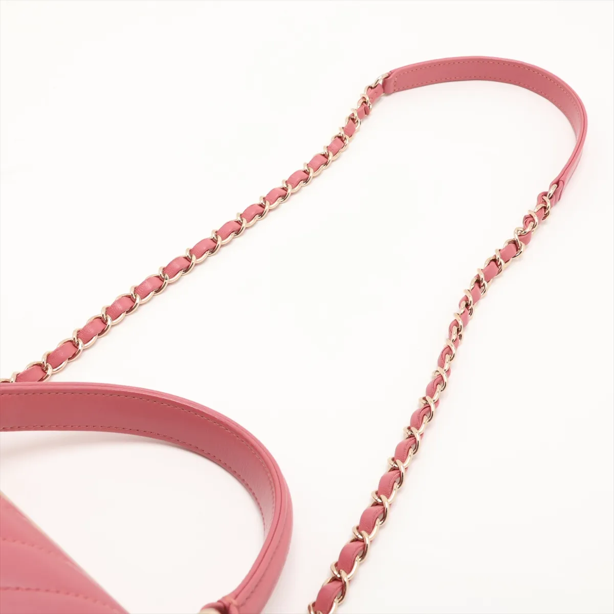 Trendy CC Lambskin 2-Way Handbag, Pink with Gold Hardware, 28581882, serial number in the 28 range. — view 7