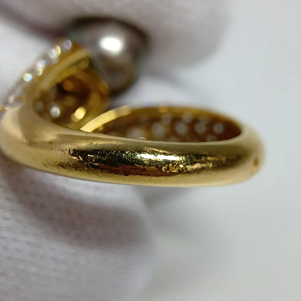 Pearl and Diamond Ring, 750 (Yellow Gold), 7.9g, approx. 8.0mm, B5156 P106. — view 4