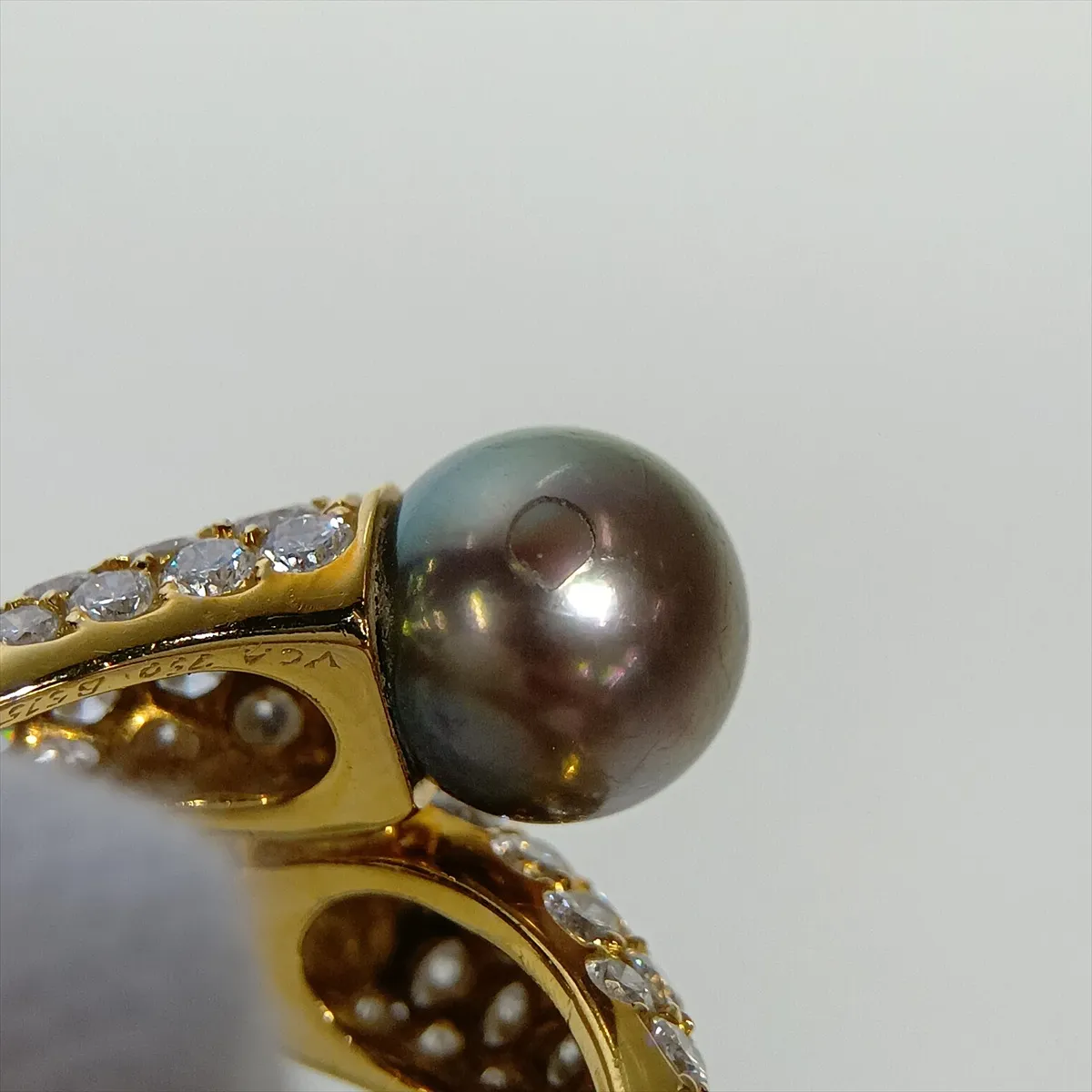 Pearl and Diamond Ring, 750 (Yellow Gold), 7.9g, approx. 8.0mm, B5156 P106. — view 6