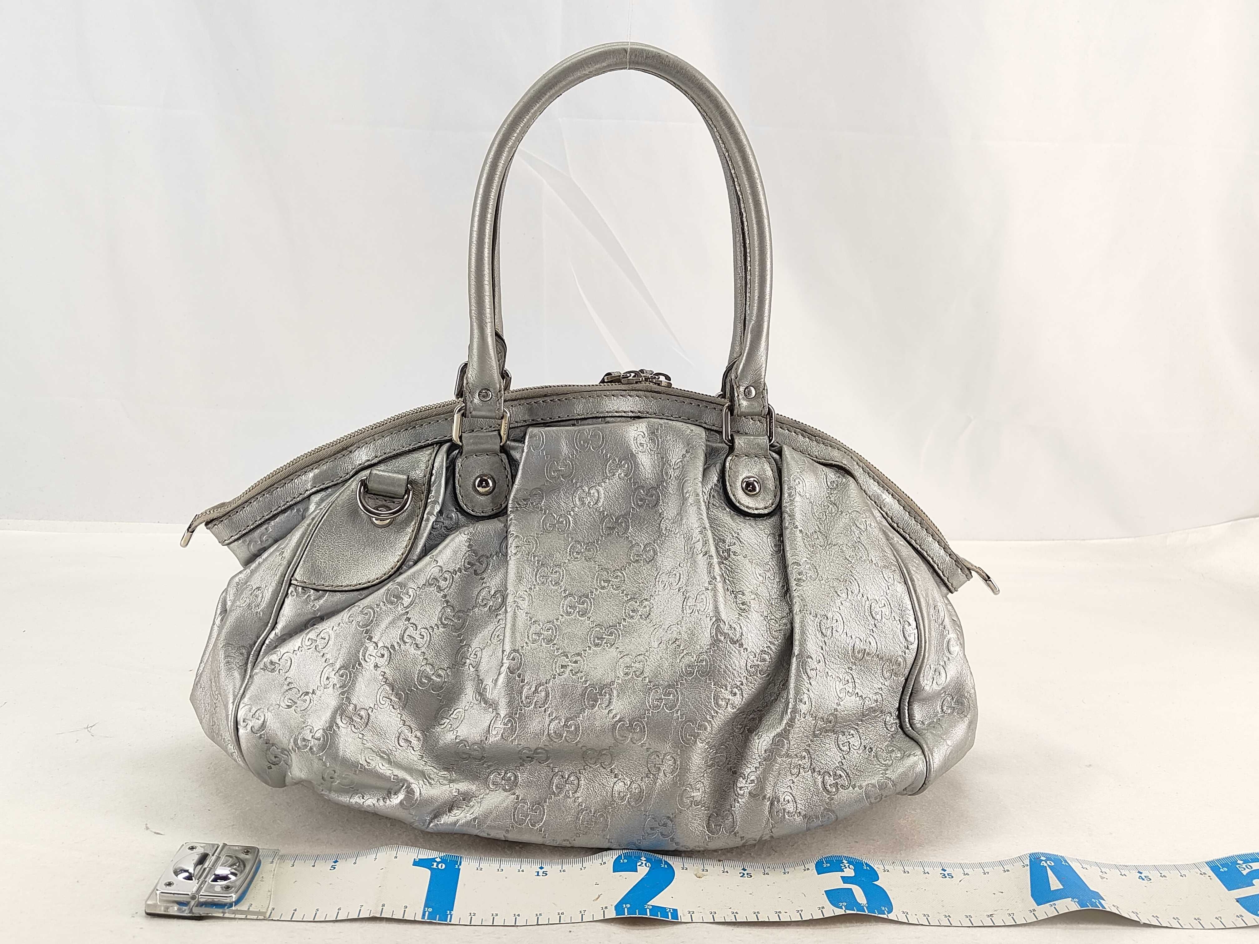 Sukey Silver Leather Dumpling Bag without Long Shoulder Strap Tote Bag — view 2