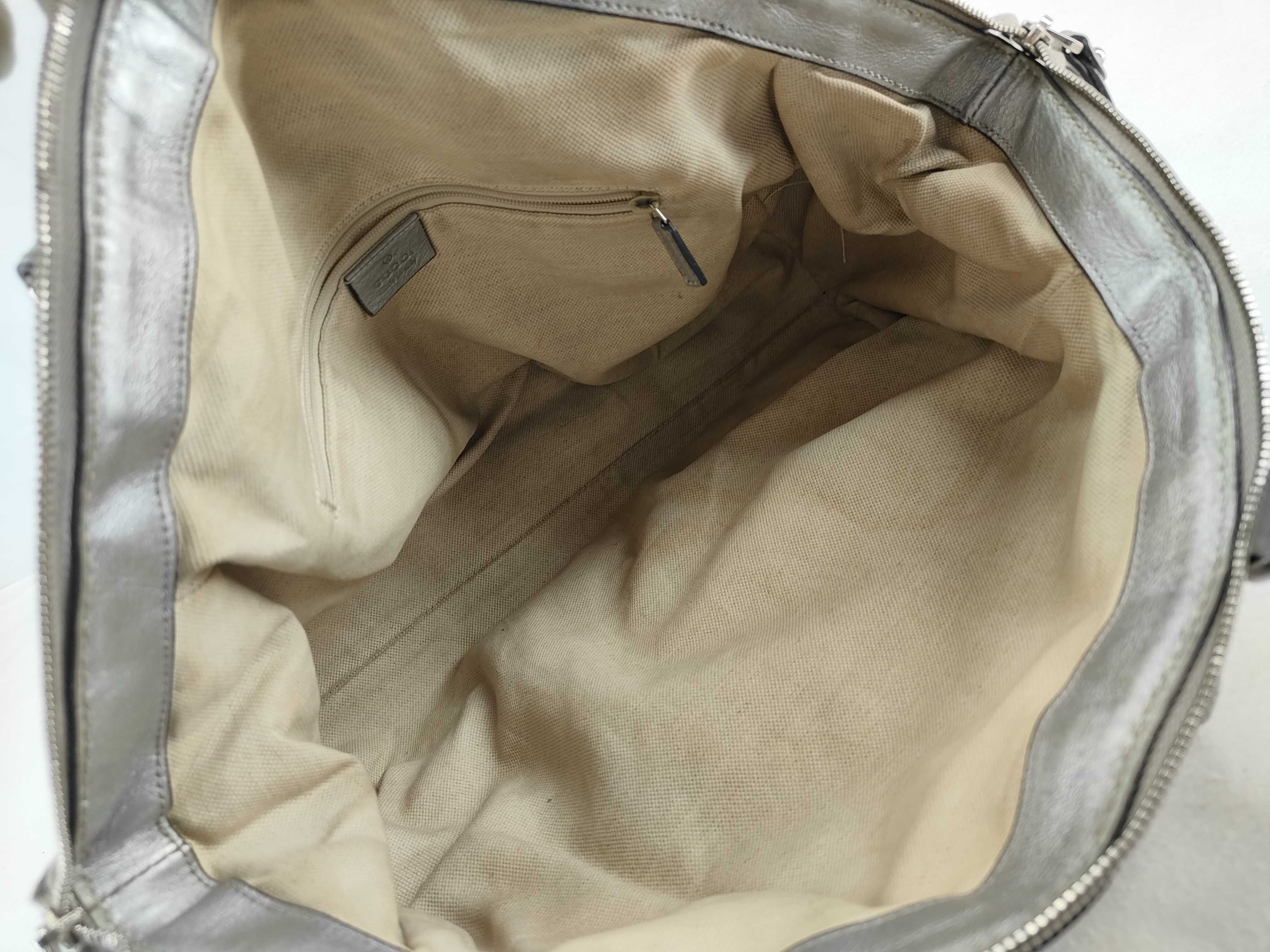 Sukey Silver Leather Dumpling Bag without Long Shoulder Strap Tote Bag — view 11