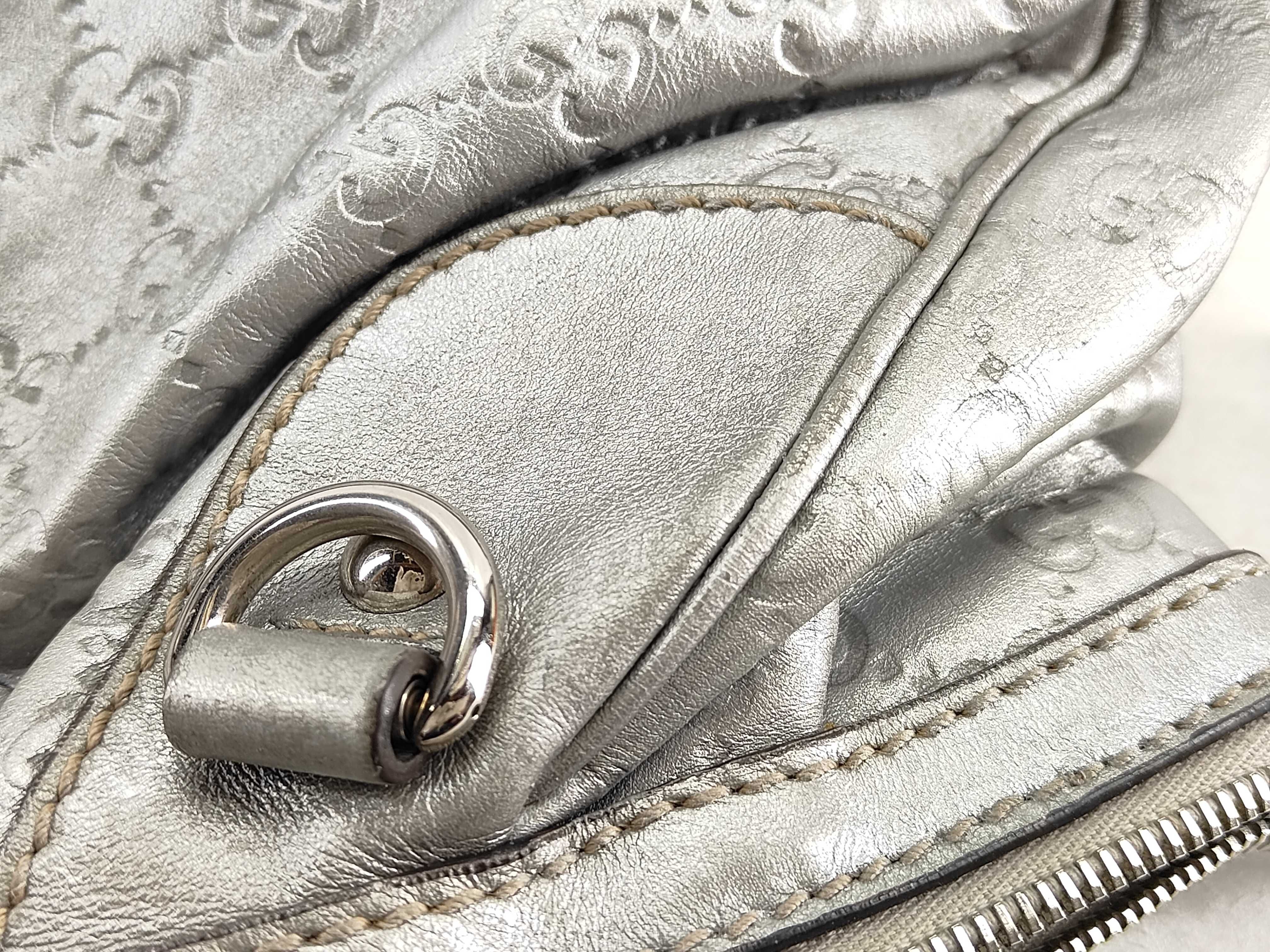 Sukey Silver Leather Dumpling Bag without Long Shoulder Strap Tote Bag — view 15