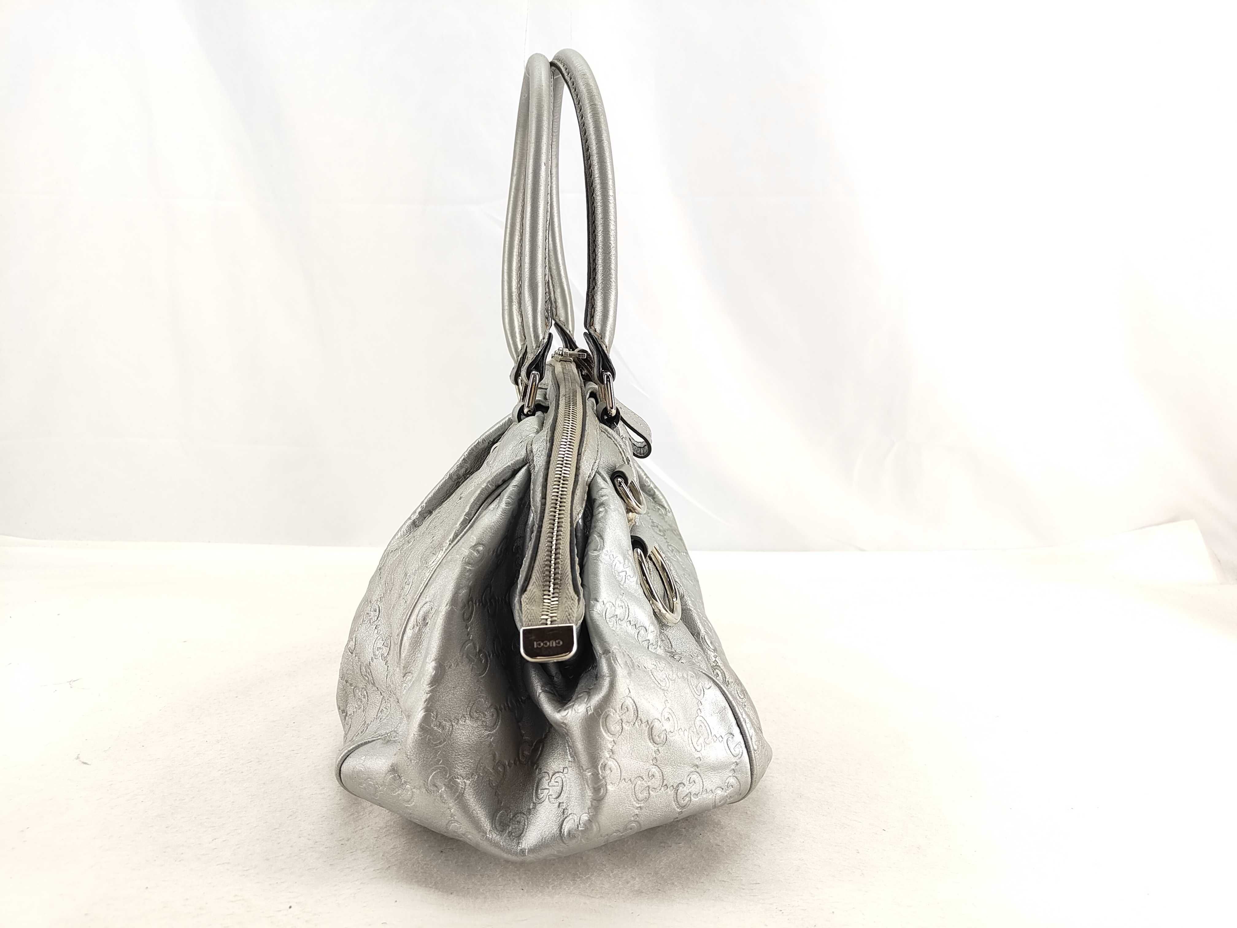 Sukey Silver Leather Dumpling Bag without Long Shoulder Strap Tote Bag — view 3
