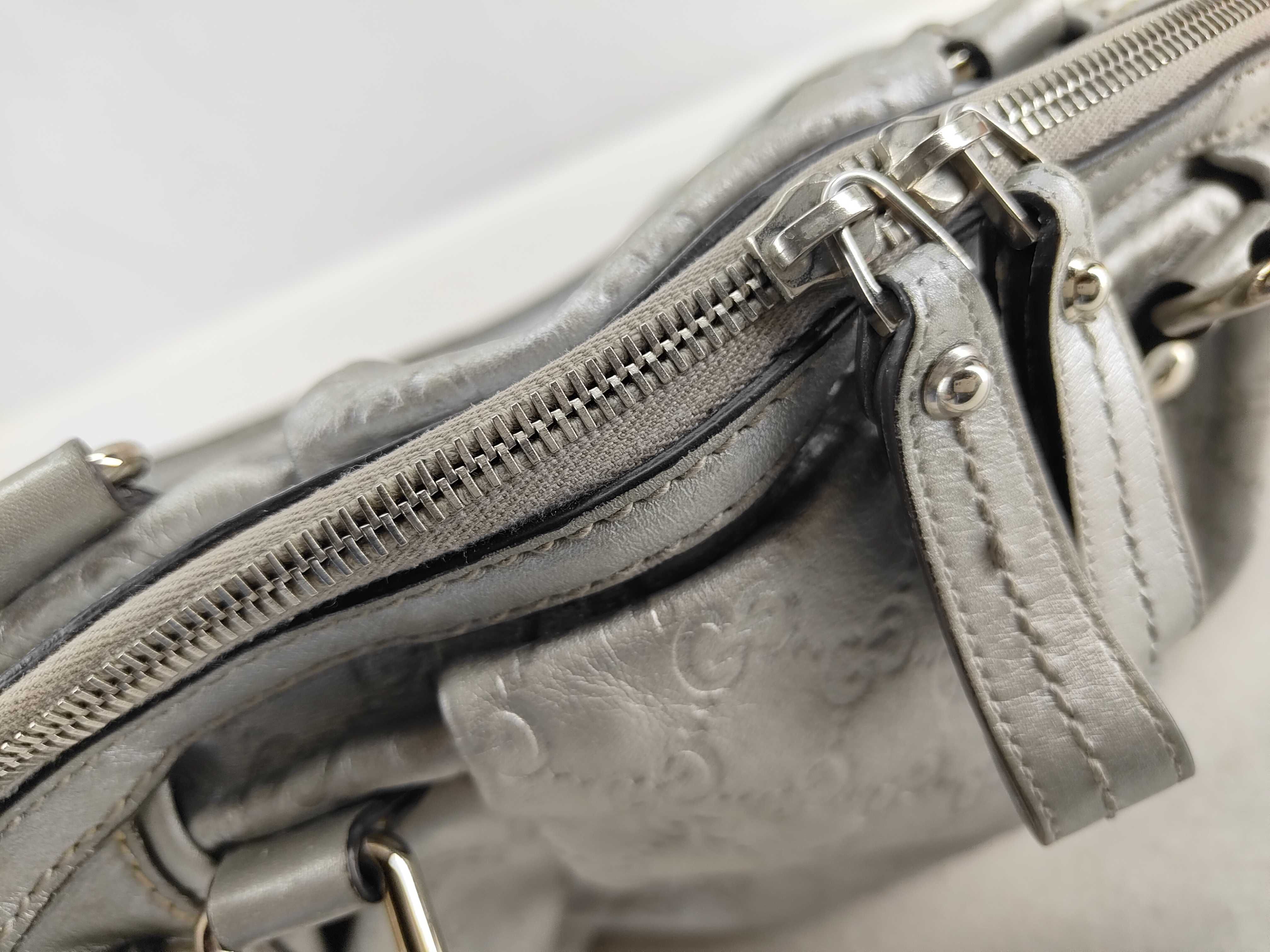 Sukey Silver Leather Dumpling Bag without Long Shoulder Strap Tote Bag — view 7