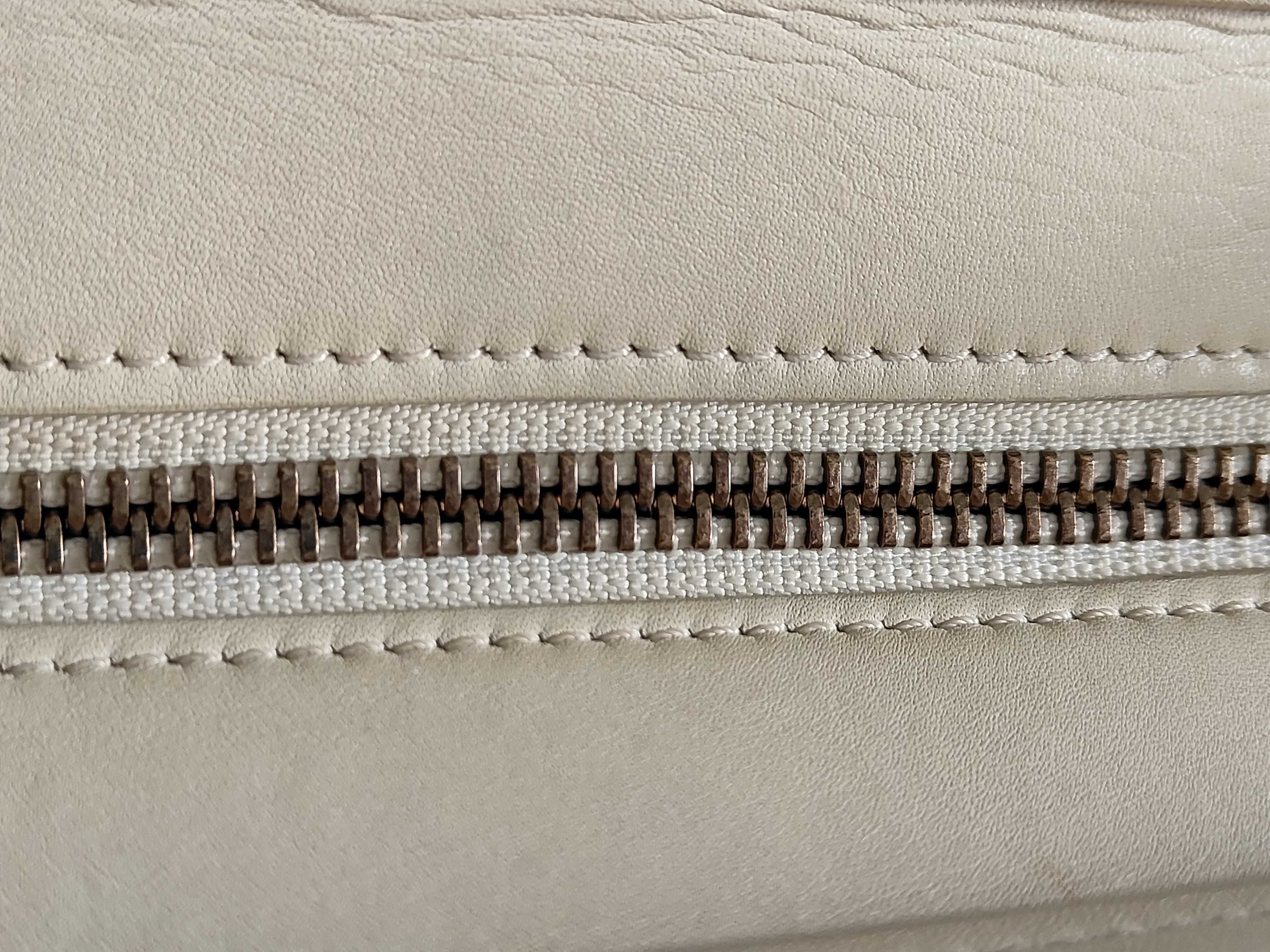 Luggage Micro Shopper Leather Handbag, White — view 9