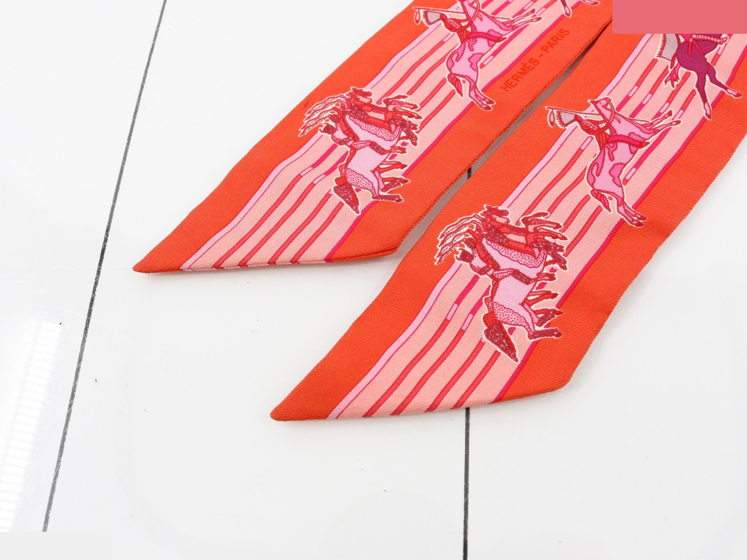 Twilly scarf, silk, red — view 3