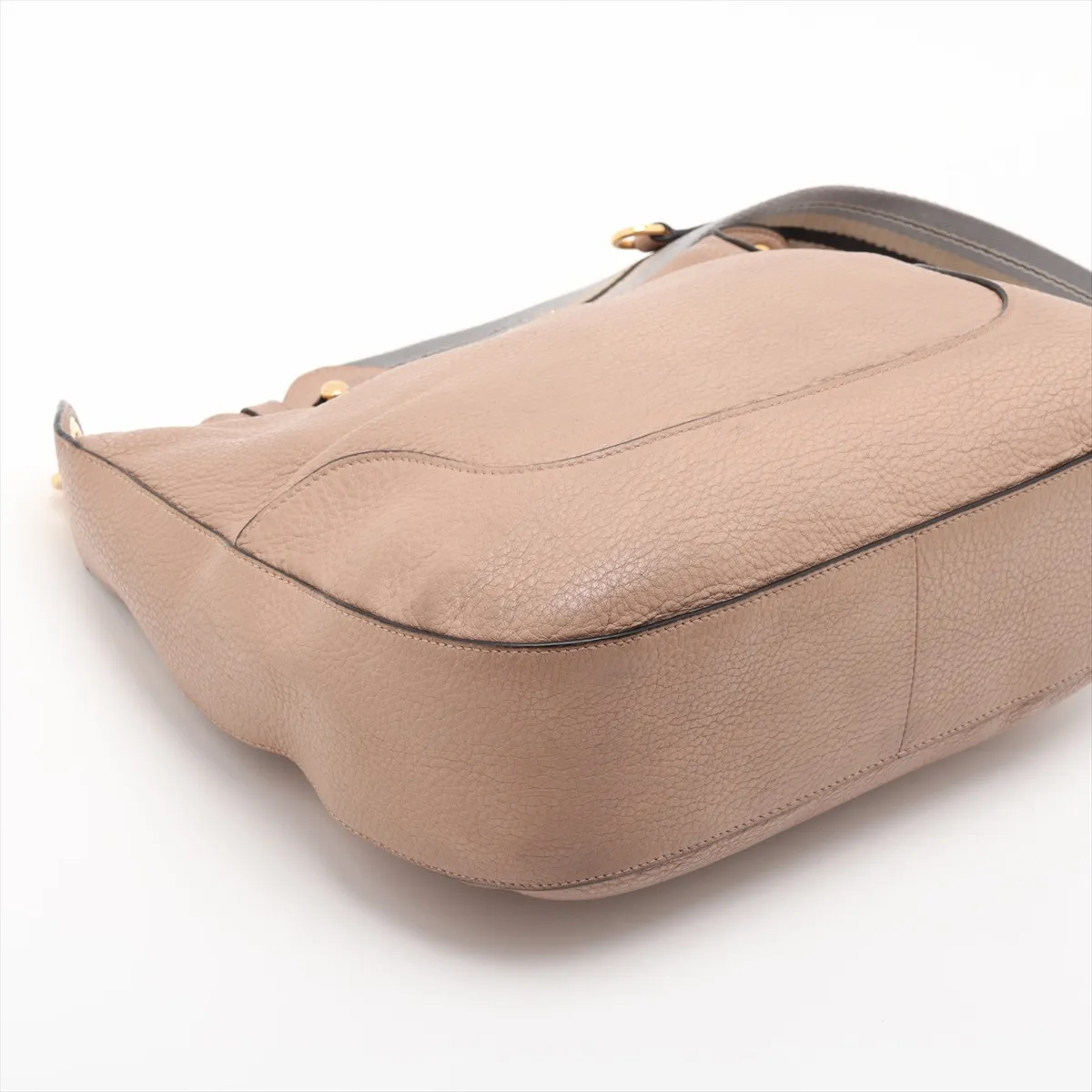 Vitello Leather Shoulder Bag, Beige — view 4