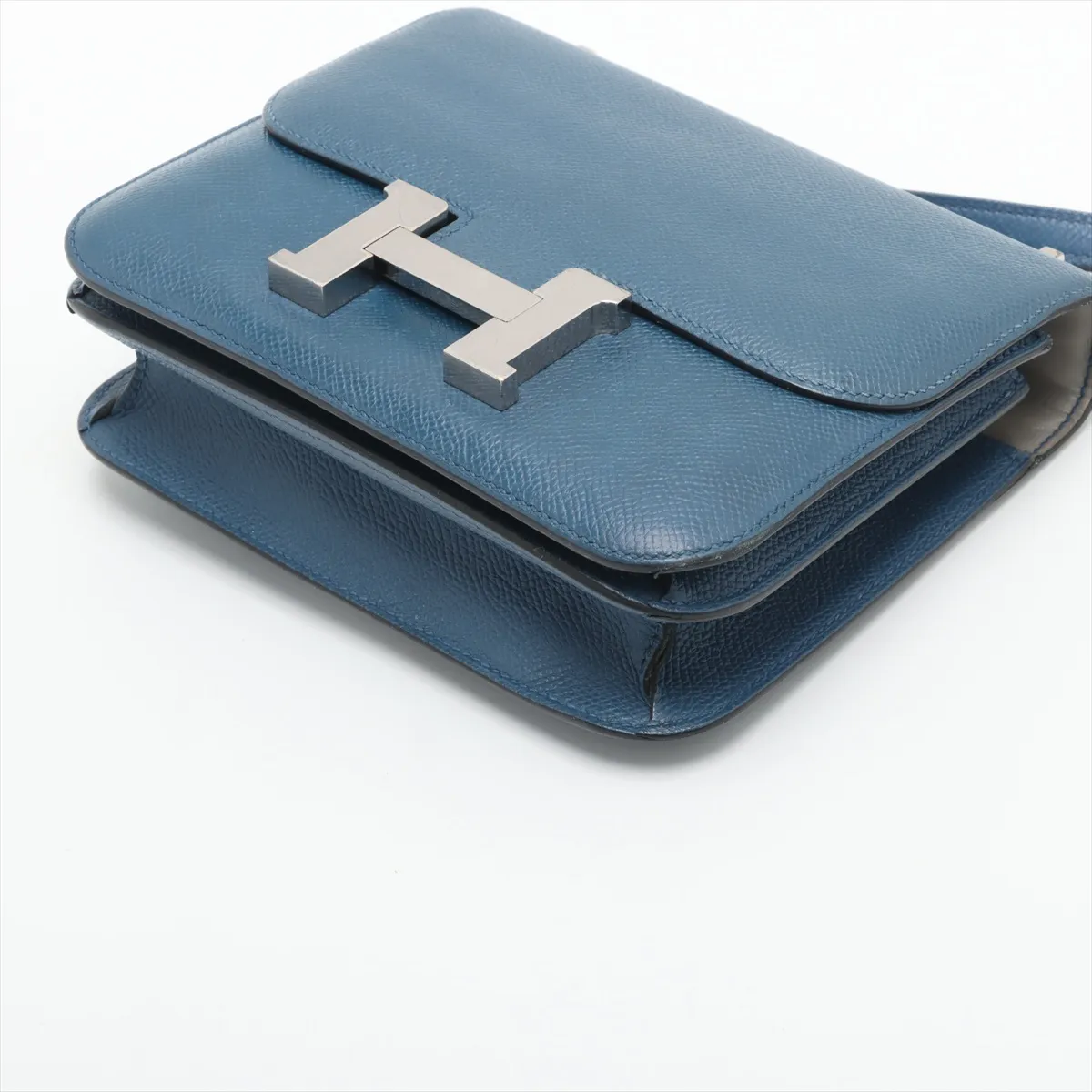 [Individually wrapped] Hermes Mini Constance 3 Verso Vaux Epson Blue Agate x Grimuet Silver Hardware A:2017 — view 3