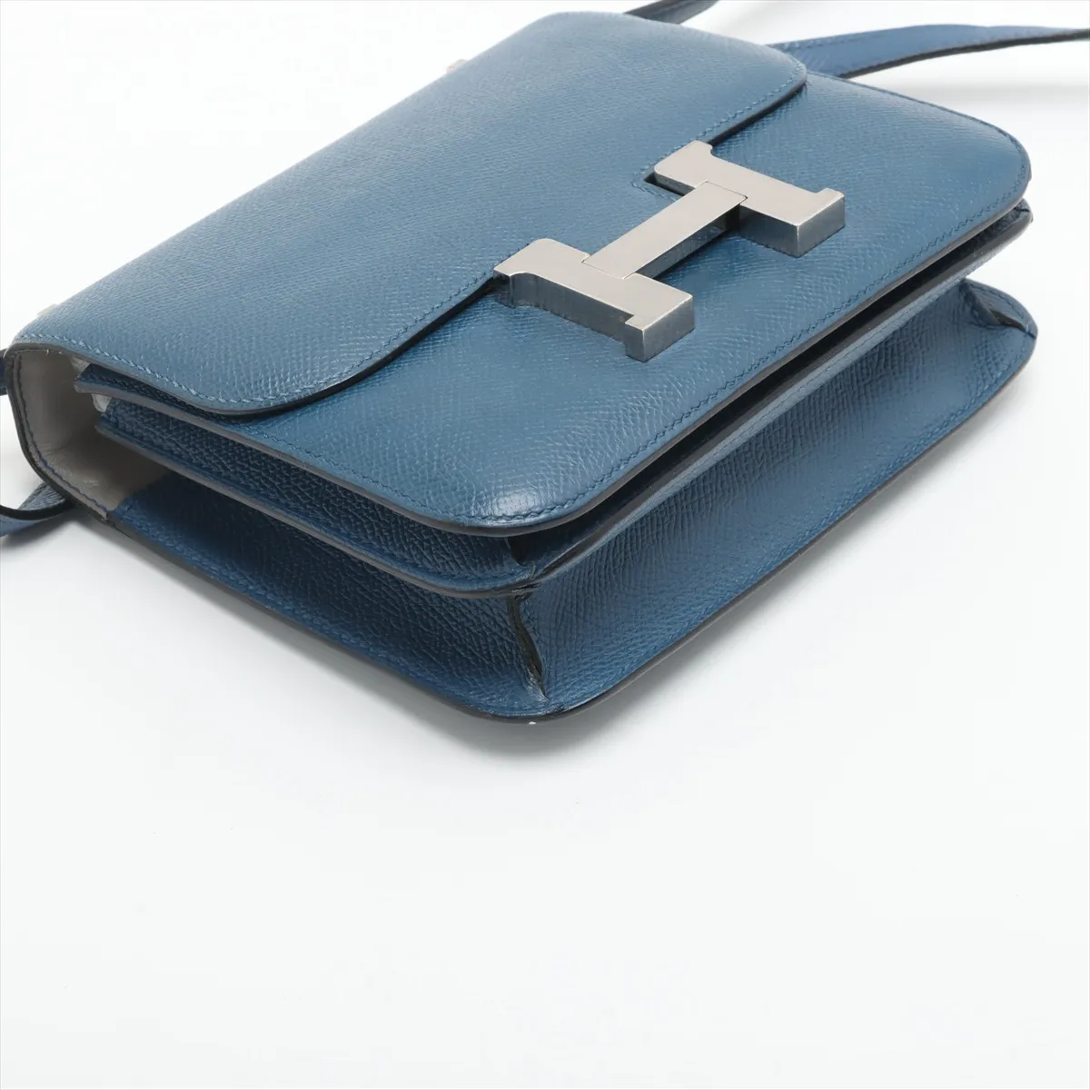 [Individually wrapped] Hermes Mini Constance 3 Verso Vaux Epson Blue Agate x Grimuet Silver Hardware A:2017 — view 4