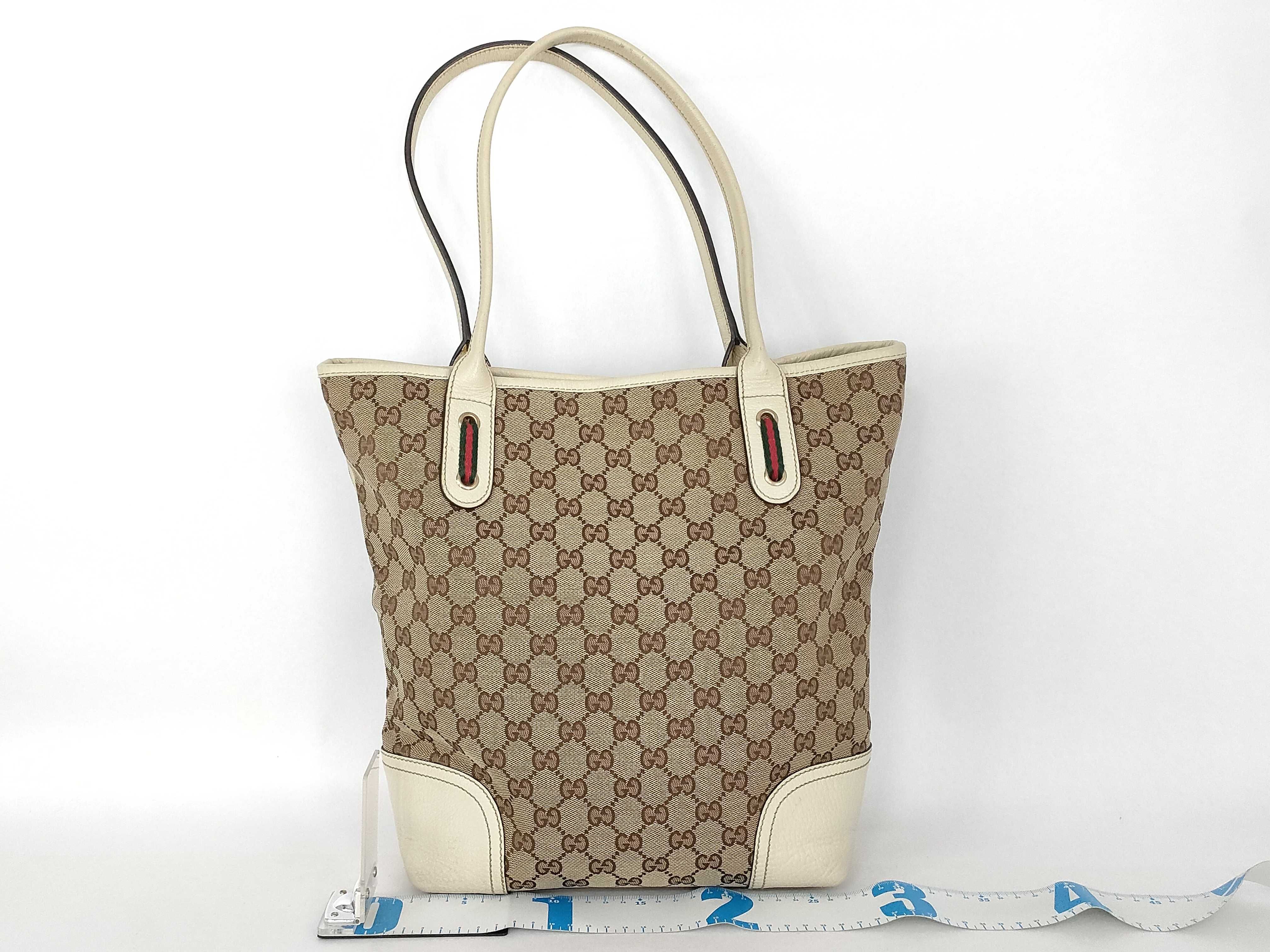 handbag, one-shoulder style, leather and canvas, GG pattern. — view 2