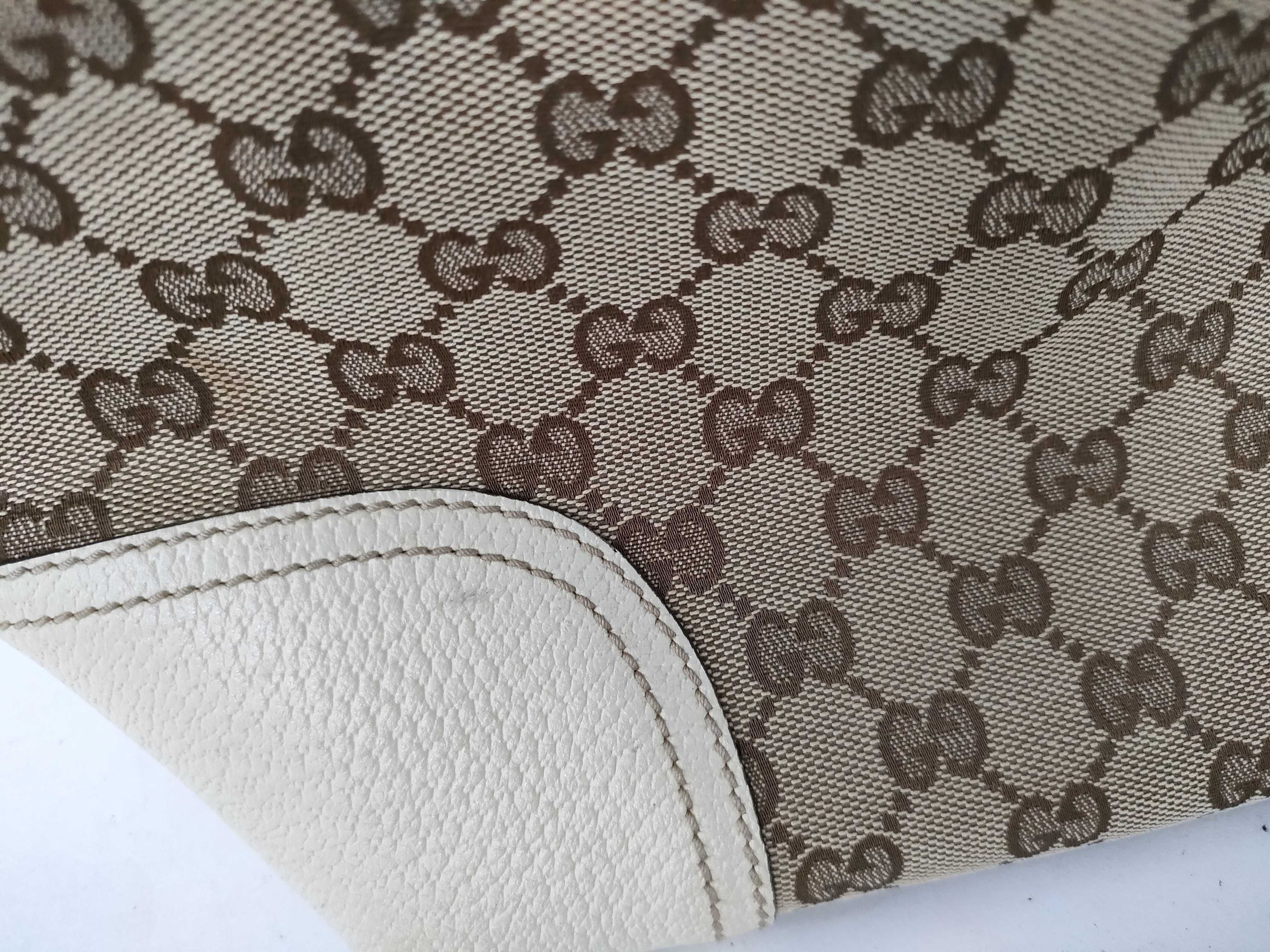 handbag, one-shoulder style, leather and canvas, GG pattern. — view 15