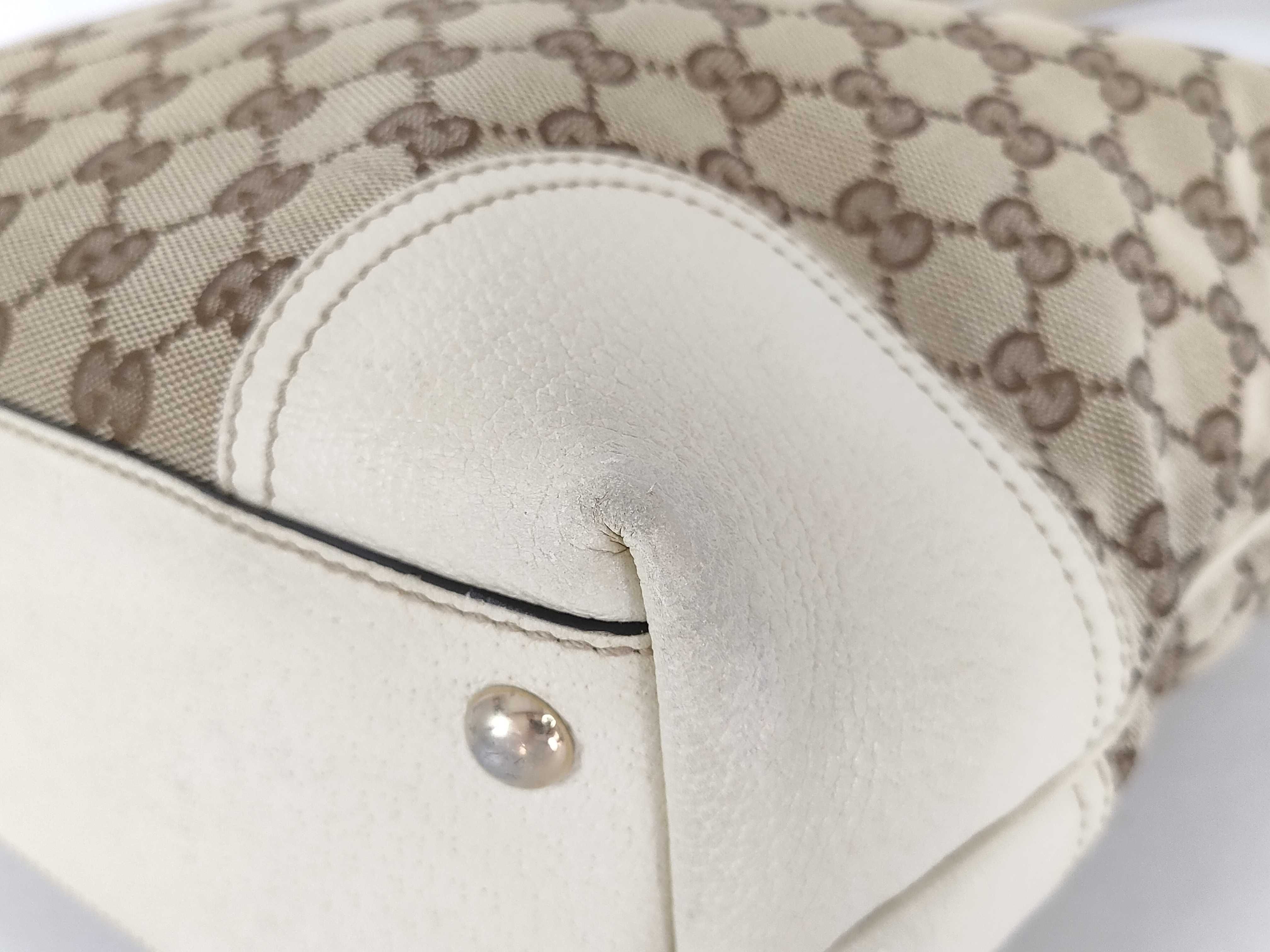 handbag, one-shoulder style, leather and canvas, GG pattern. — view 6