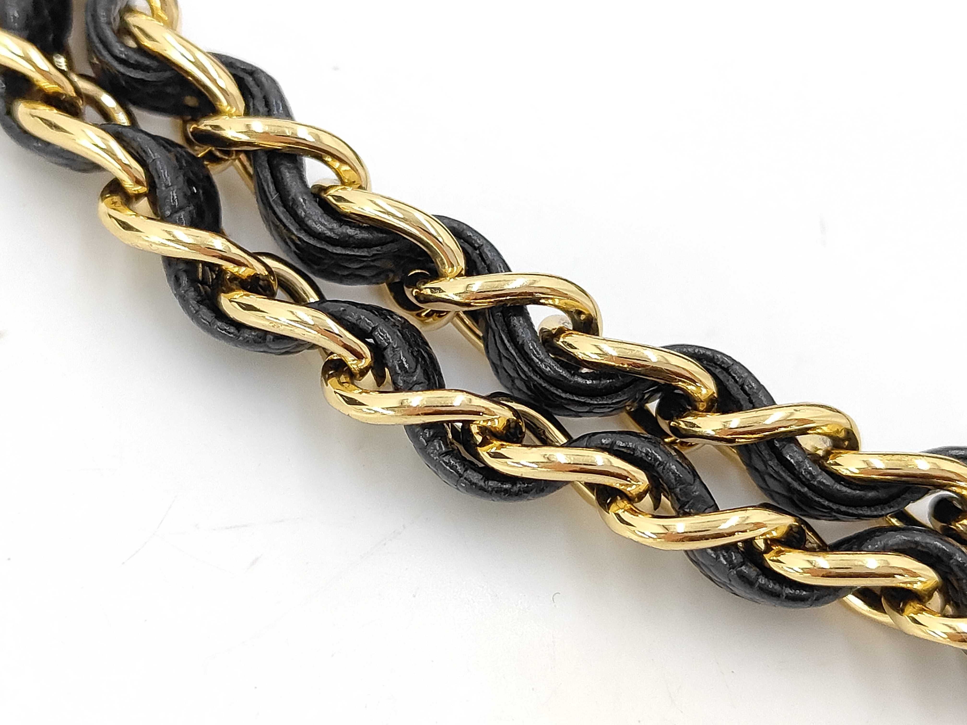 Matelassé Double Flap Chain Shoulder Bag, Black Caviar Leather, Gold Hardware. — view 6