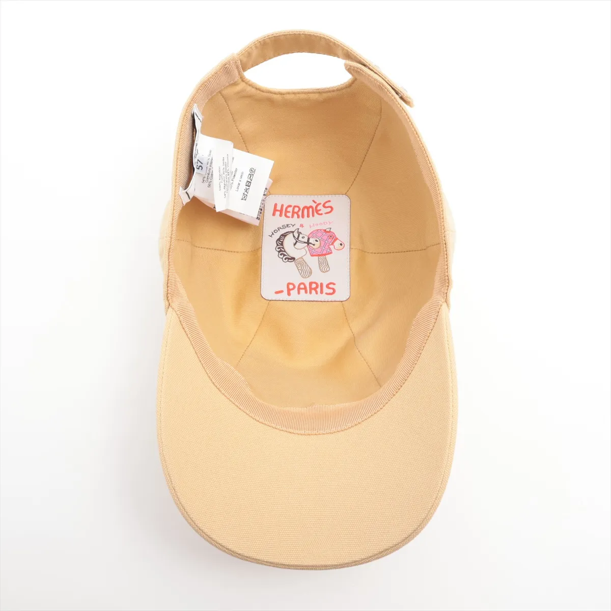 Serena Seashell Cap, size 57, cotton, beige. Shows signs of wear, — view 4