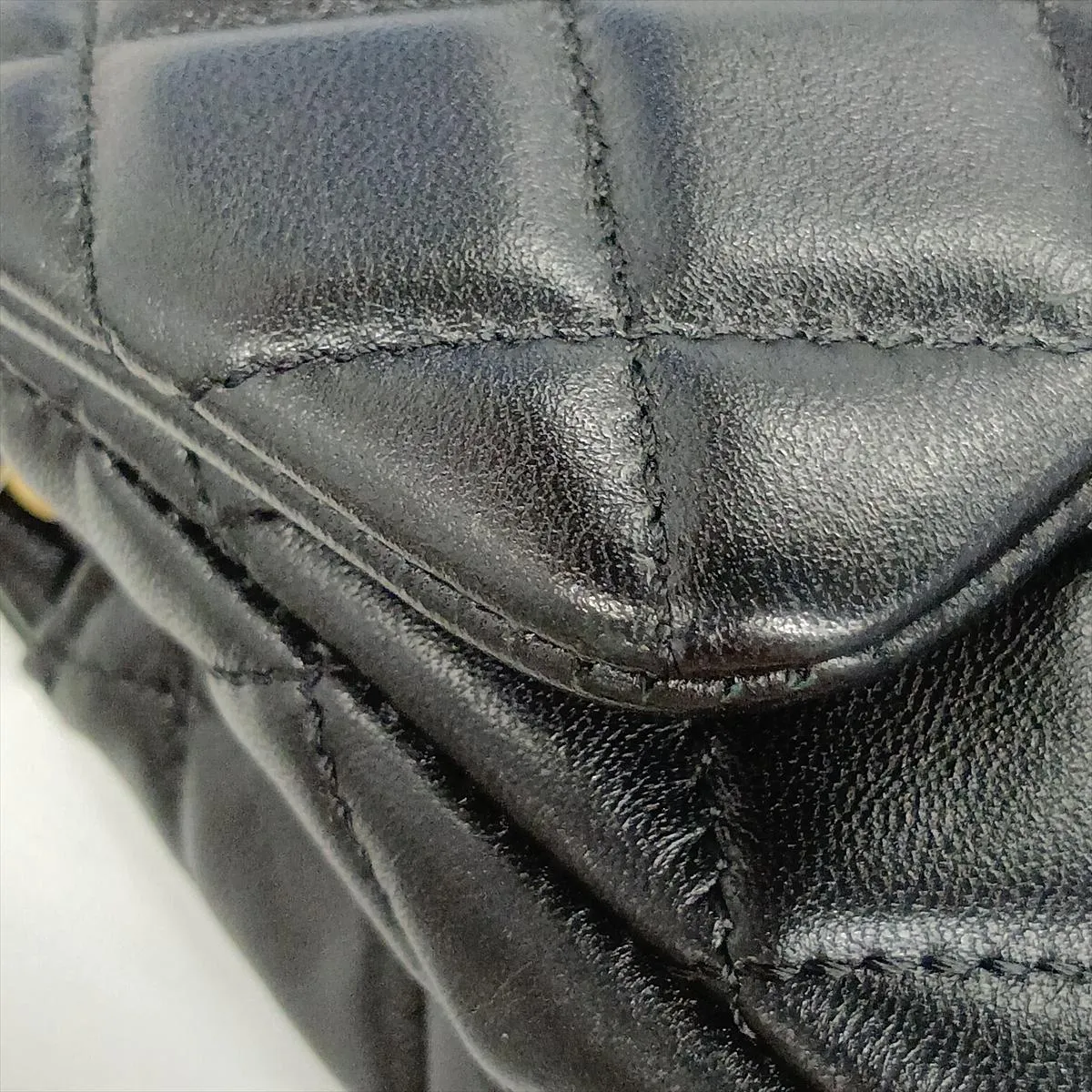 Matelassé Lambskin Single Flap Single Chain Bag, Black with Gold Hardware, G12TT8H2, Random Plate — view 15