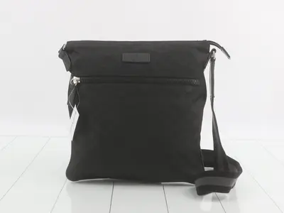 GG Nylon Shoulder Bag, Black