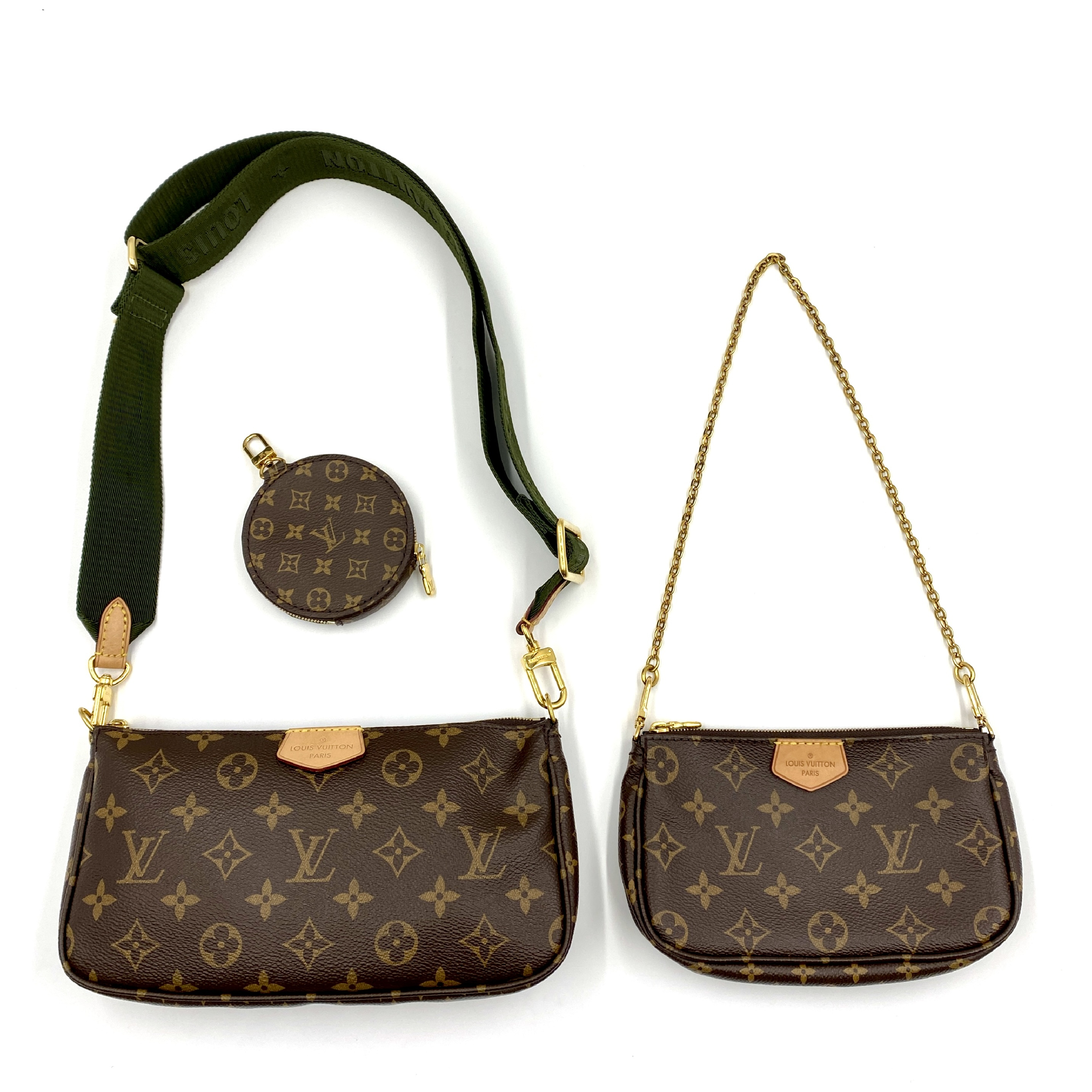 Multi Pochette Accessoires Khaki 2-Way Shoulder Bag