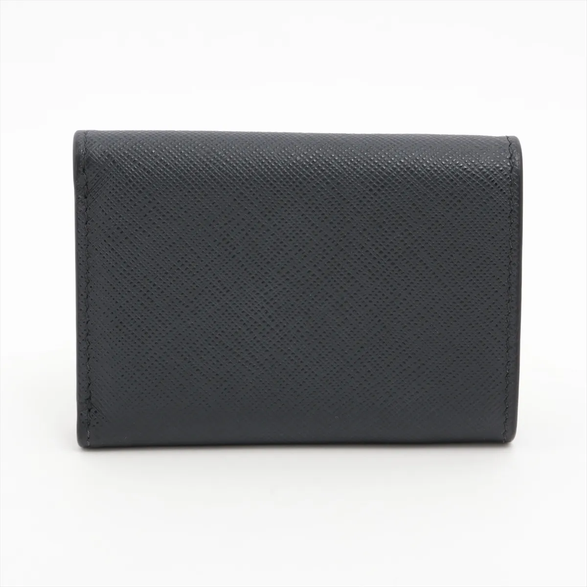 Saffiano Metal 1MH021 Leather Compact Wallet, Black — view 2