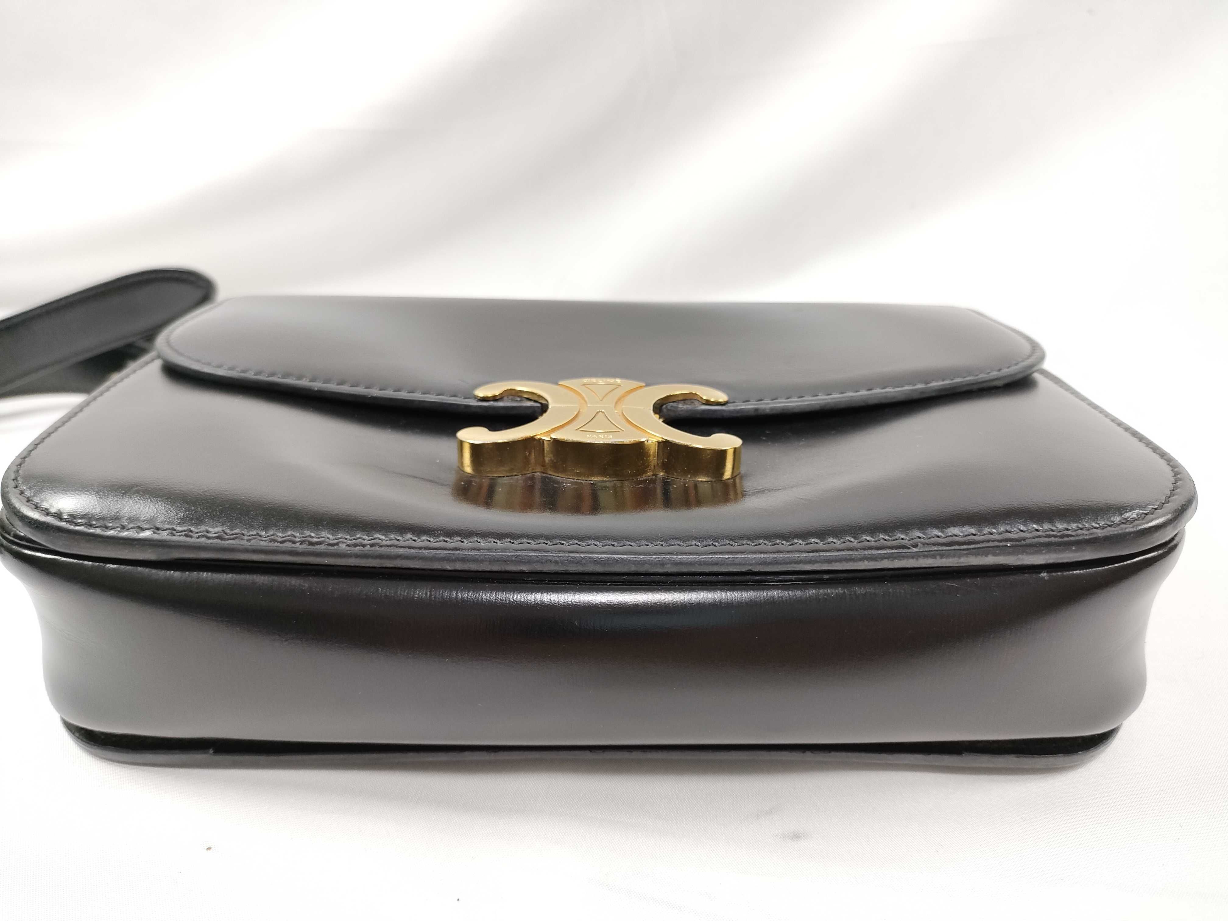 FR- Triomphe Leather Shoulder bag Black — view 6