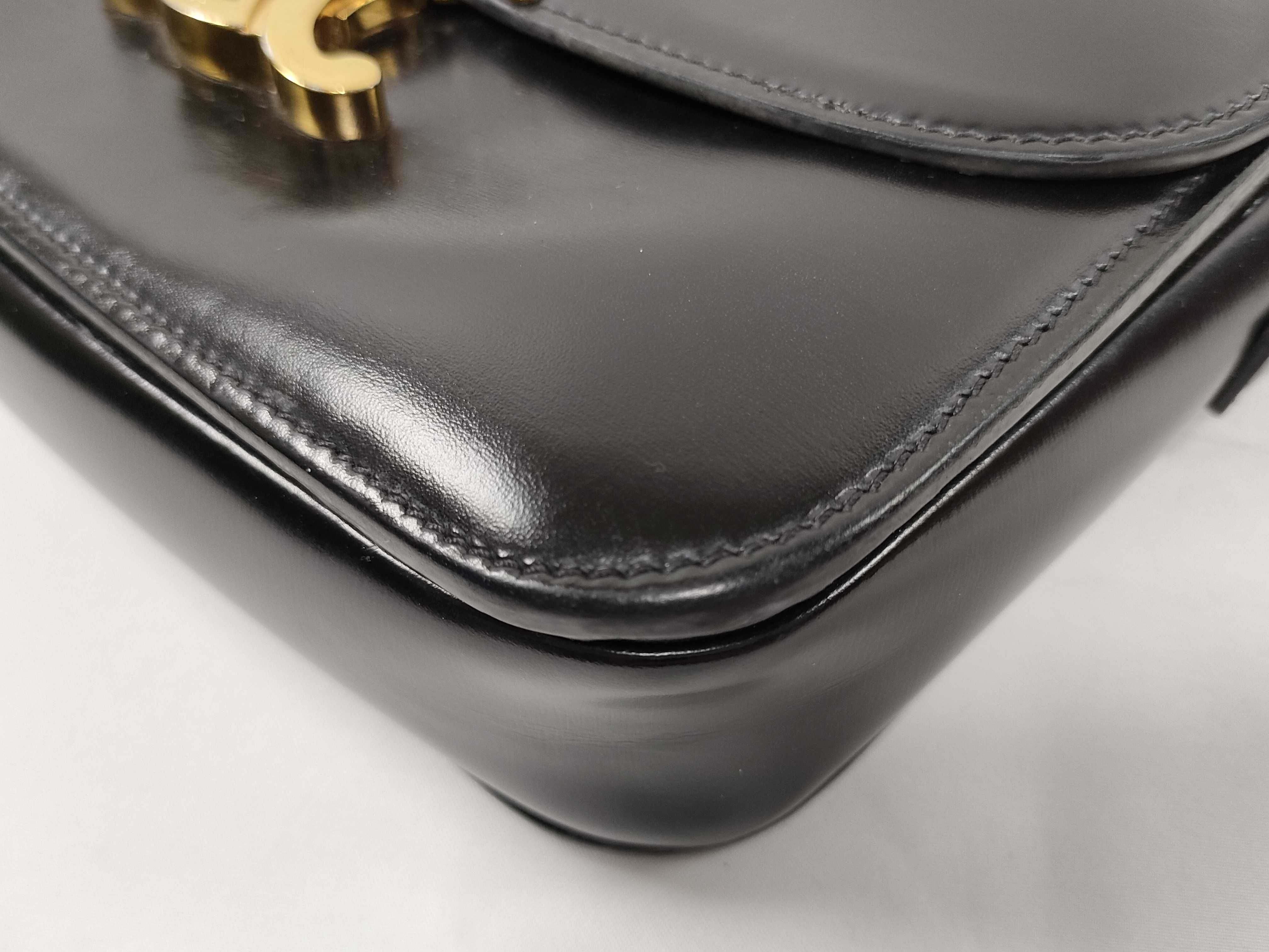 FR- Triomphe Leather Shoulder bag Black — view 7