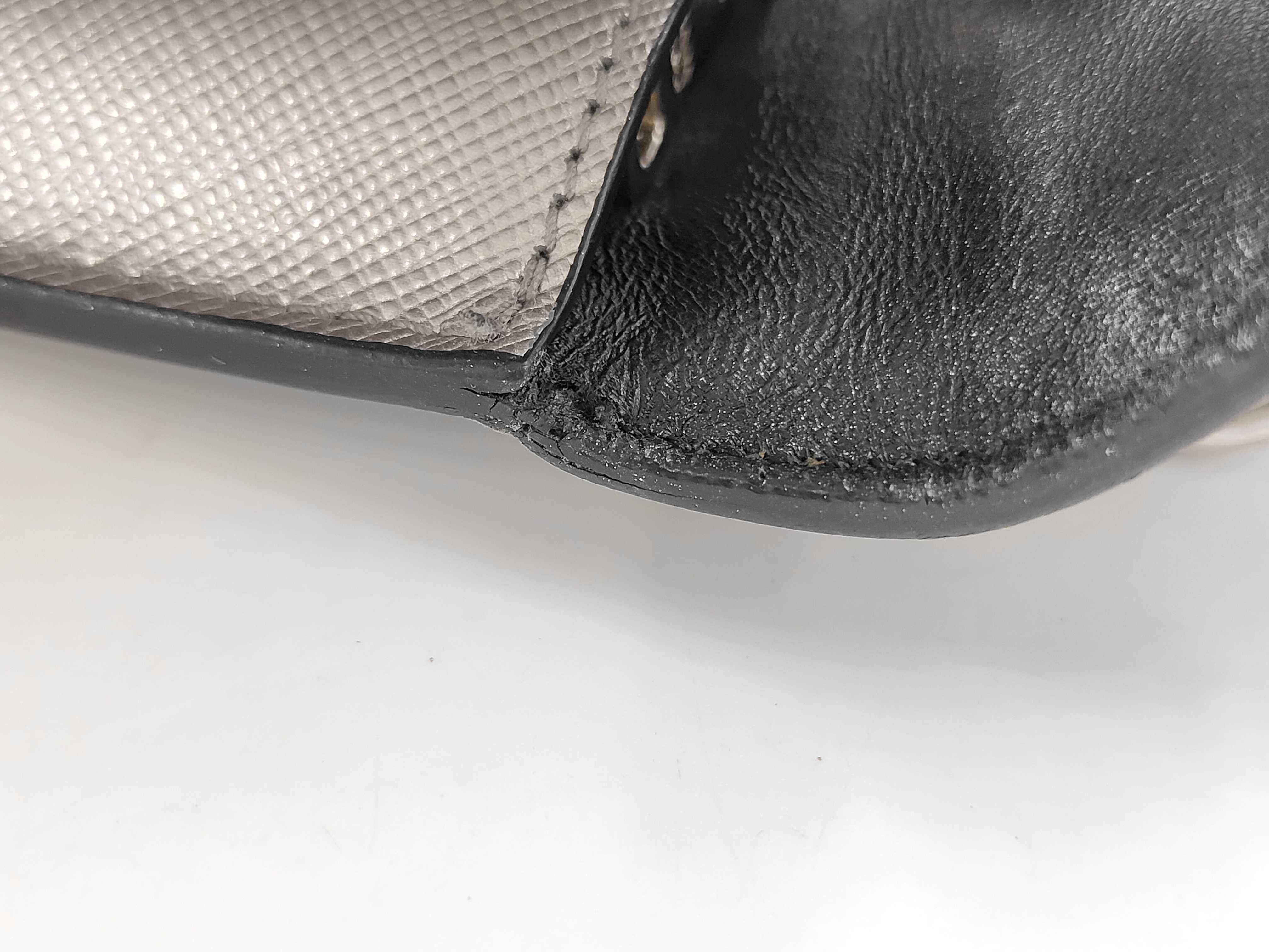Locking Flap Shoulder Bag, Saffiano Leather, Silver — view 9