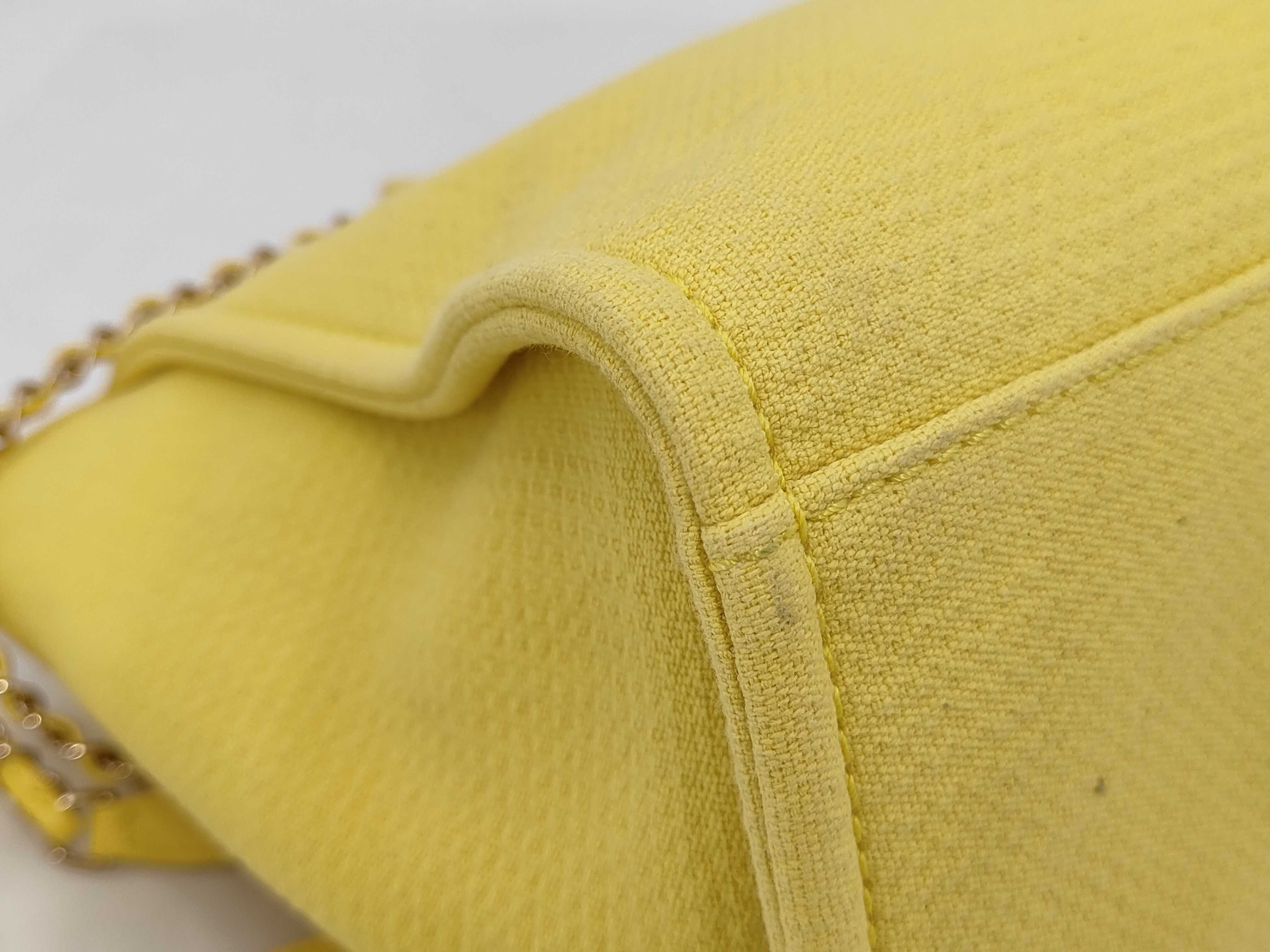 Deauville MM Tote Bag with Pouch, Yellow — view 3