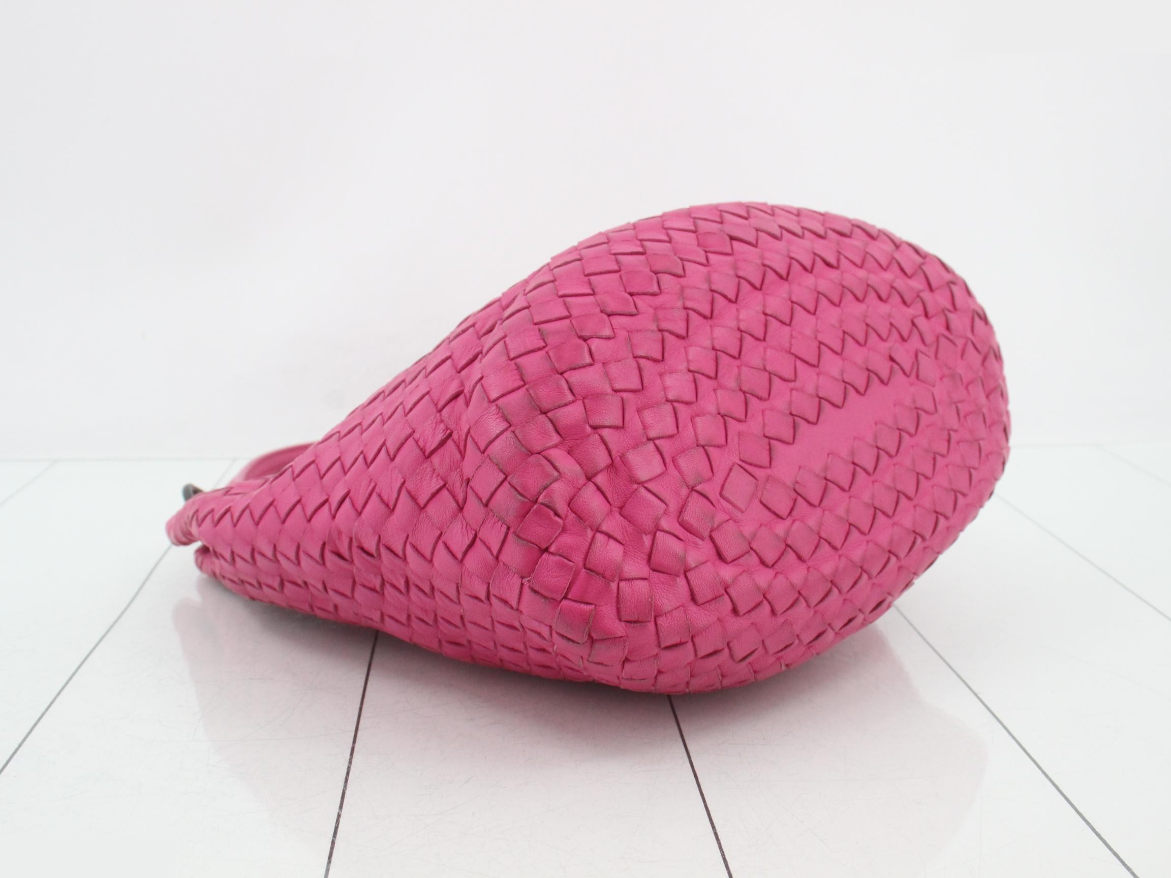 Intrecciato leather handbag, pink — view 5