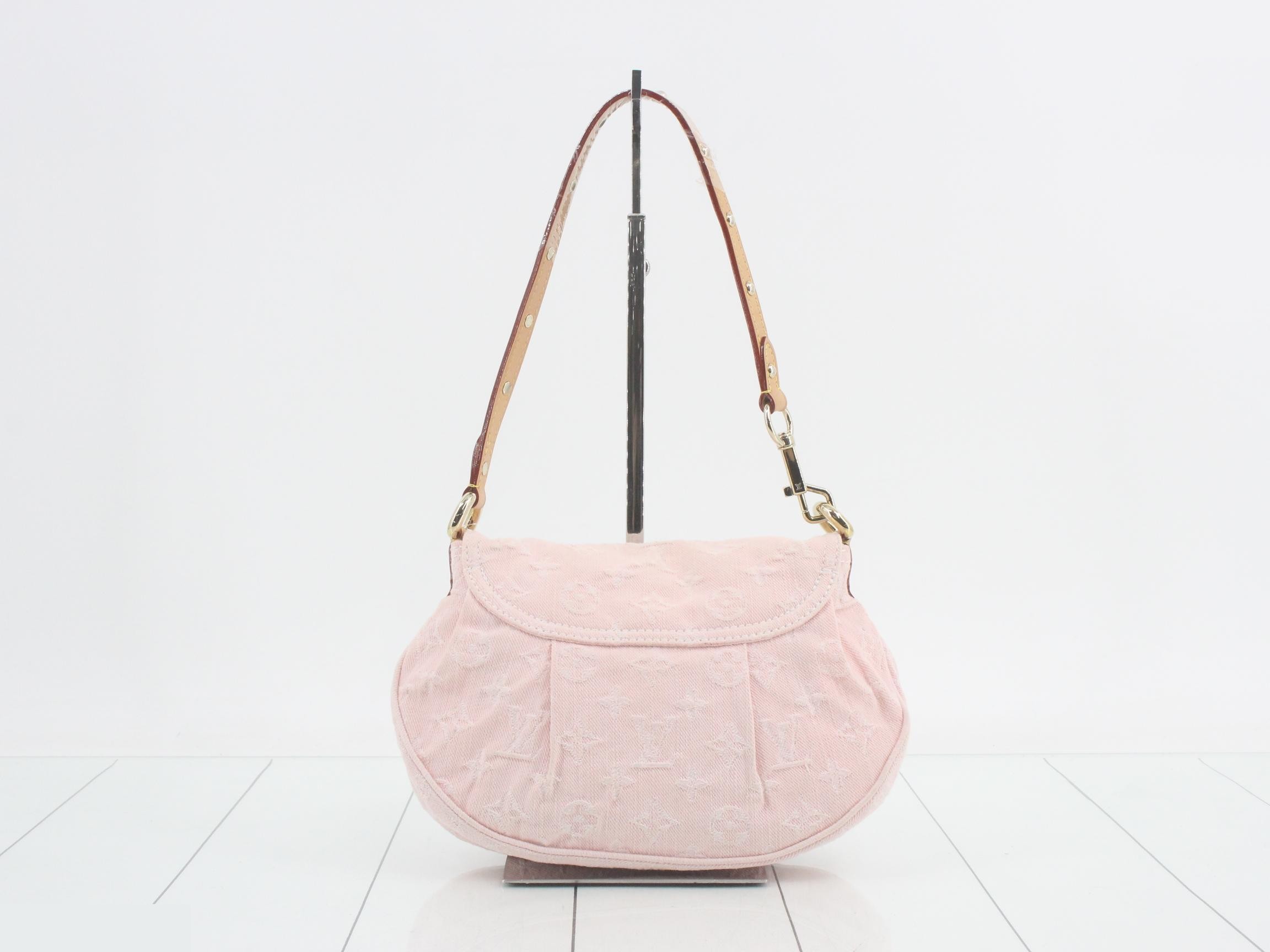 Monogram Denim Sunset Washed Pink 2-Way Shoulder Bag — view 2