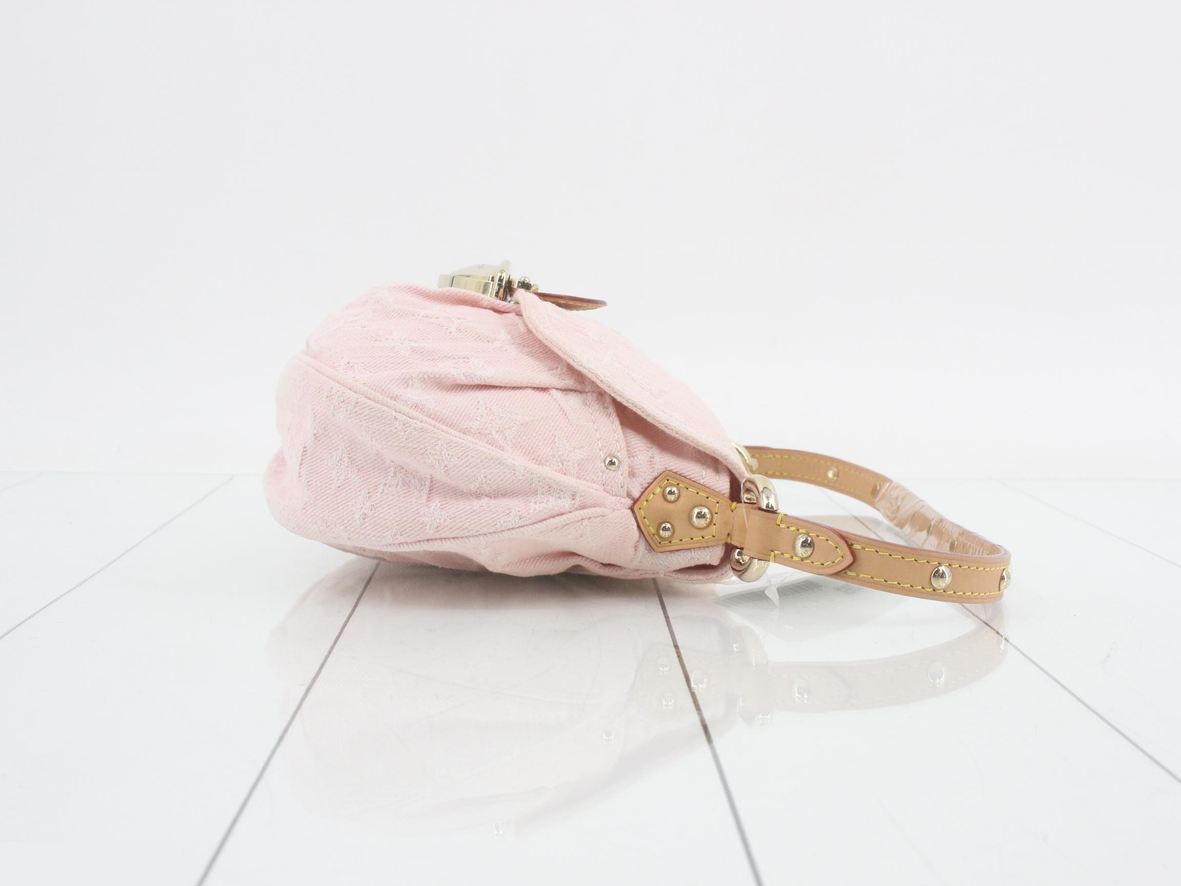 Monogram Denim Sunset Washed Pink 2-Way Shoulder Bag — view 3