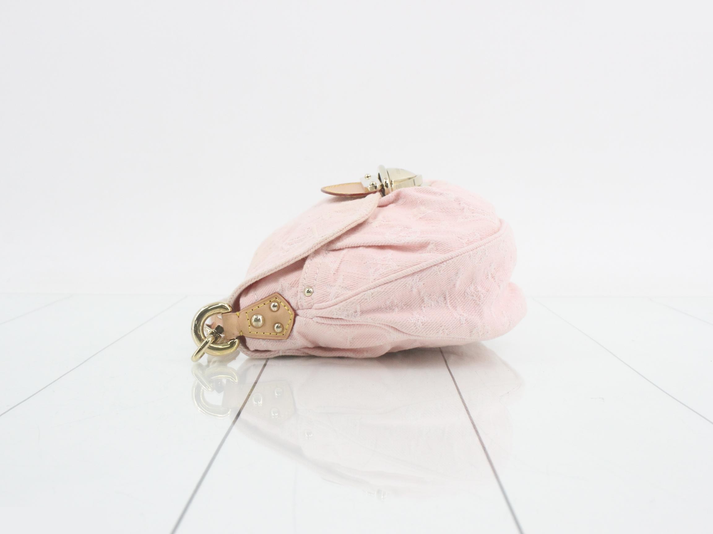 Monogram Denim Sunset Washed Pink 2-Way Shoulder Bag — view 4