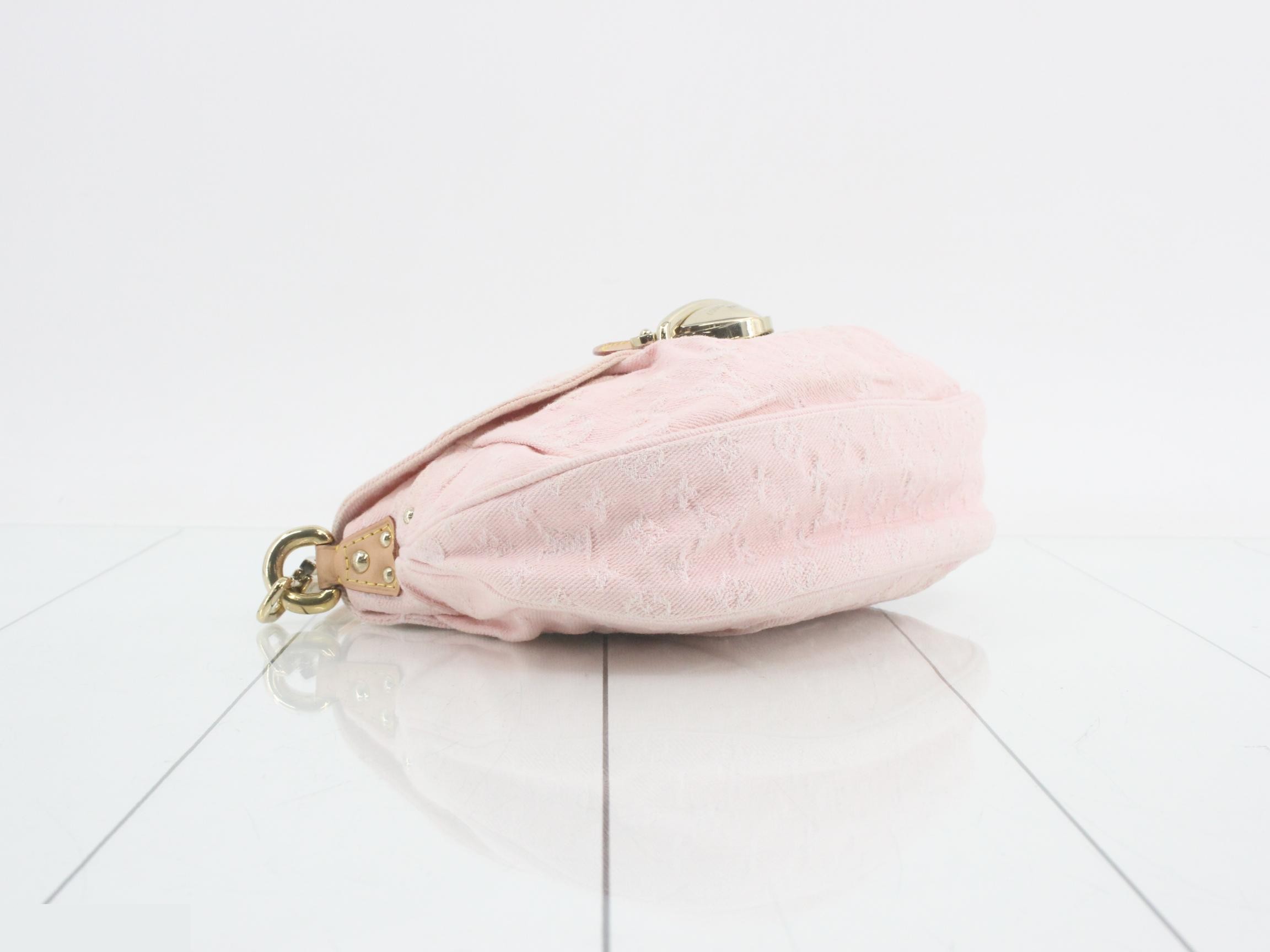 Monogram Denim Sunset Washed Pink 2-Way Shoulder Bag — view 5