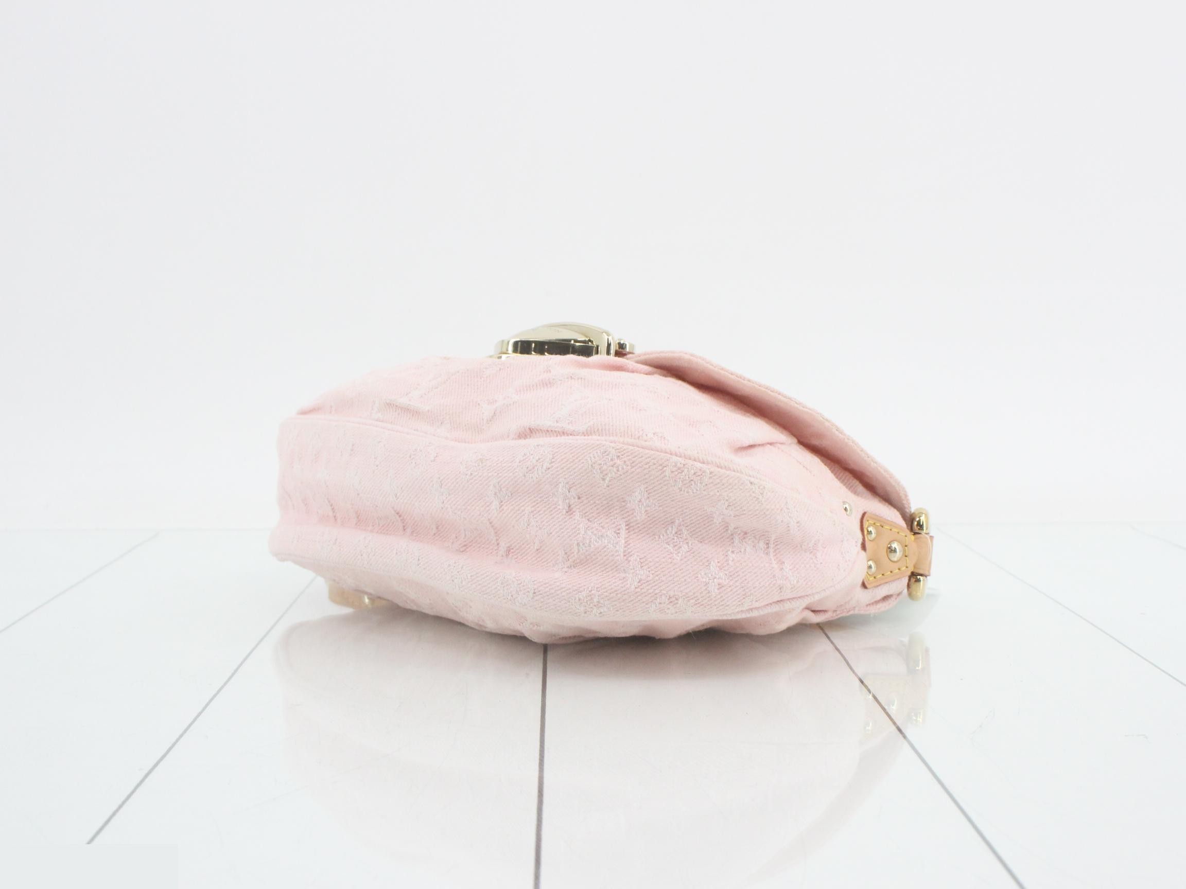 Monogram Denim Sunset Washed Pink 2-Way Shoulder Bag — view 6
