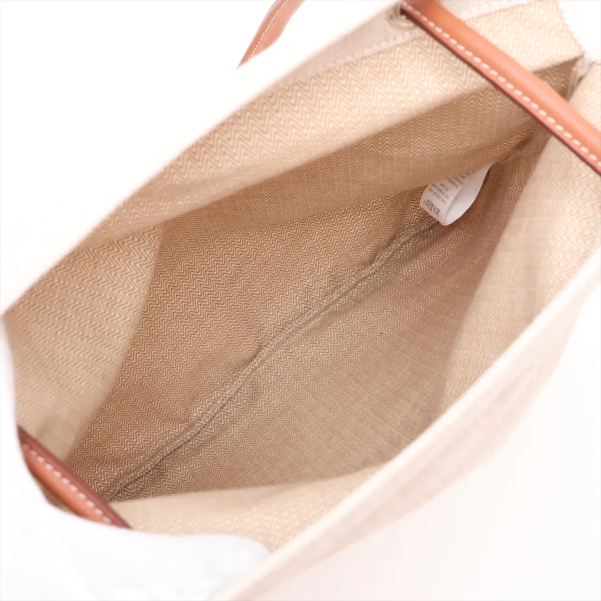 Aline MM Toile Chevron x Leather Beige Silver Hardware K:2025 — view 6
