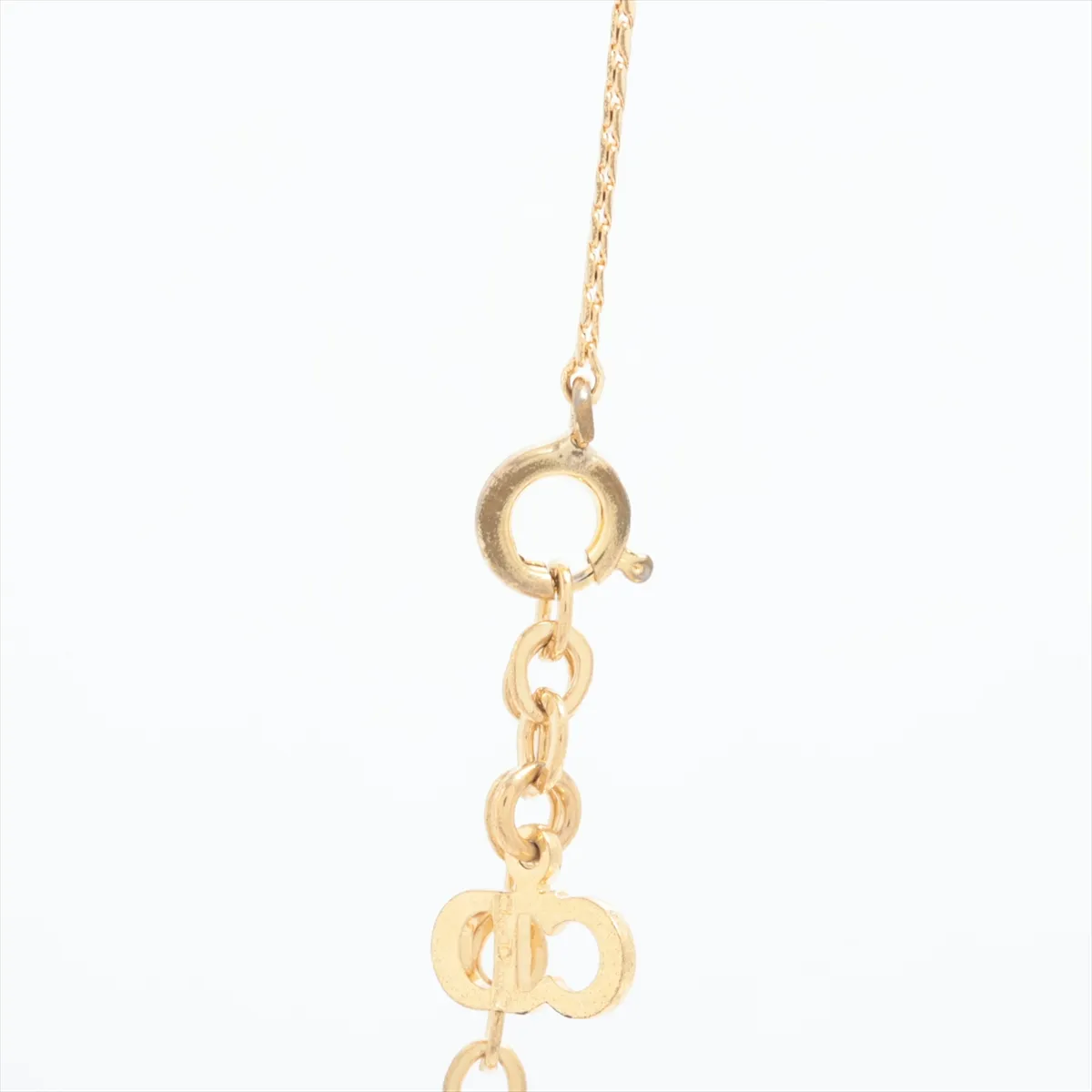 CD logo necklace, GP gold, dents, — view 3
