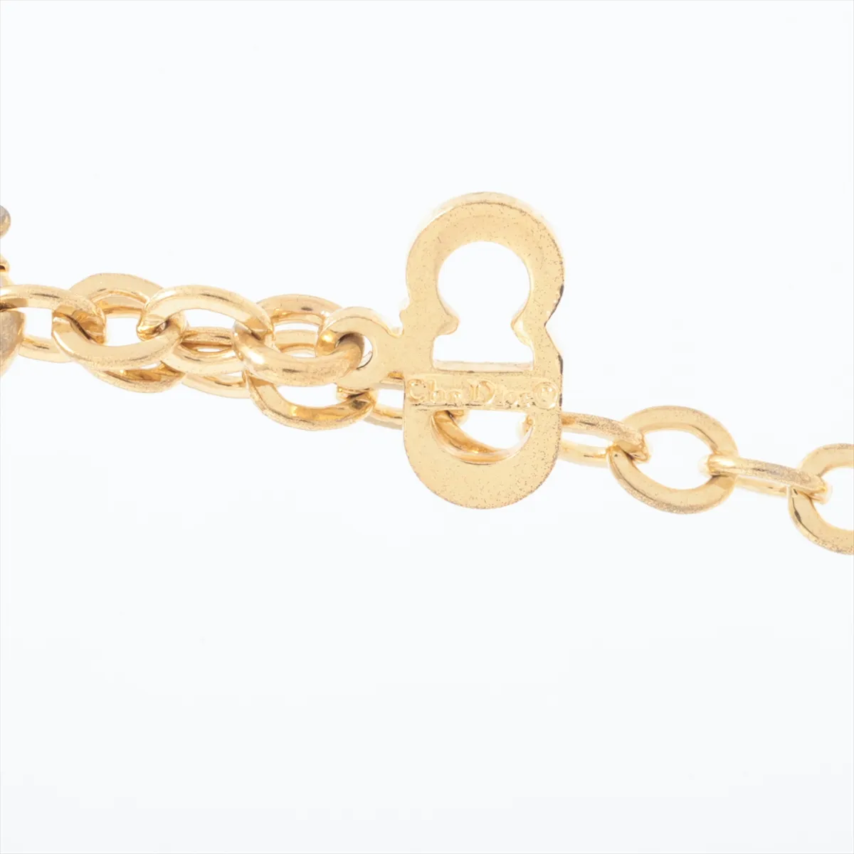CD logo necklace, GP gold, dents, — view 4