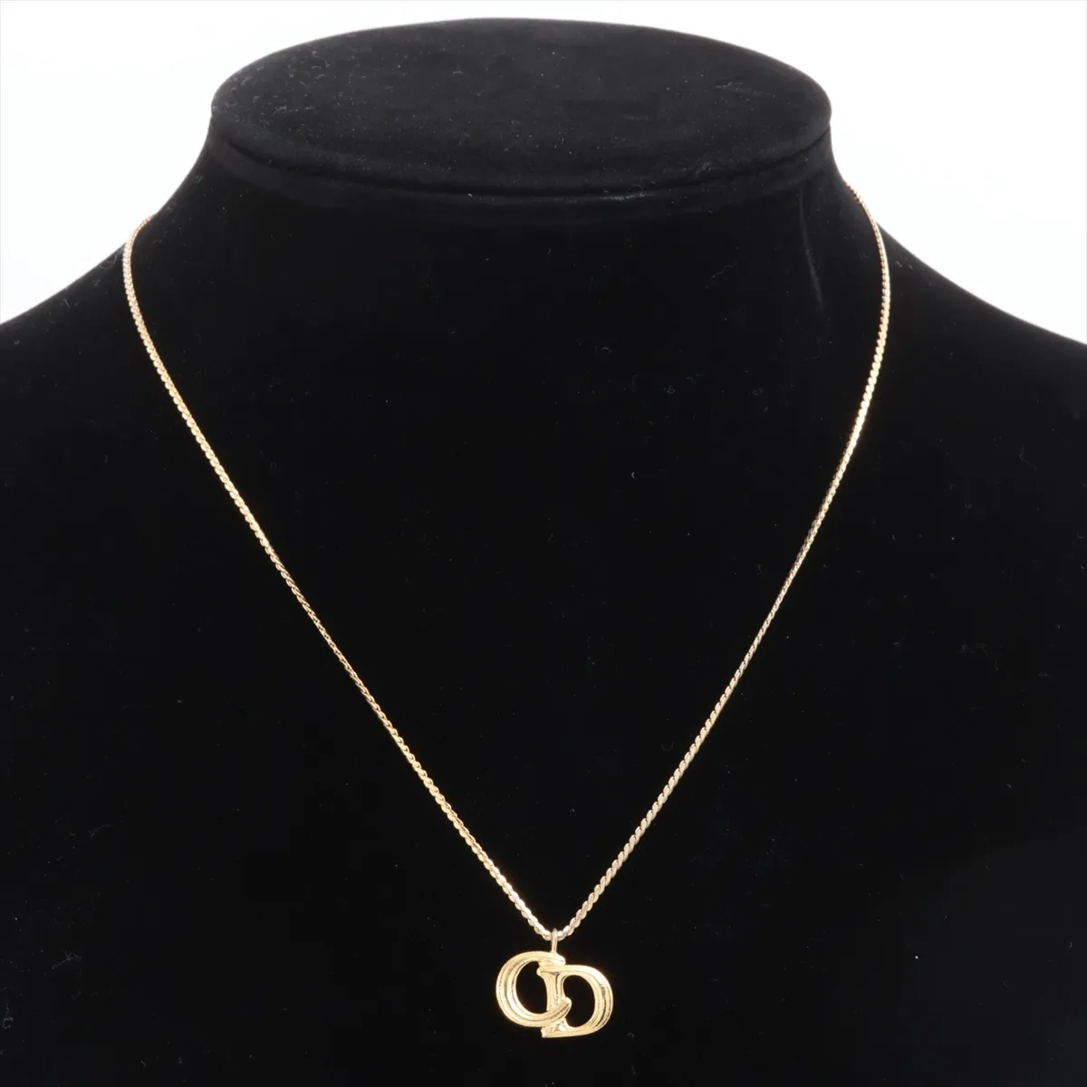 CD logo necklace, GP gold, dents, — view 5