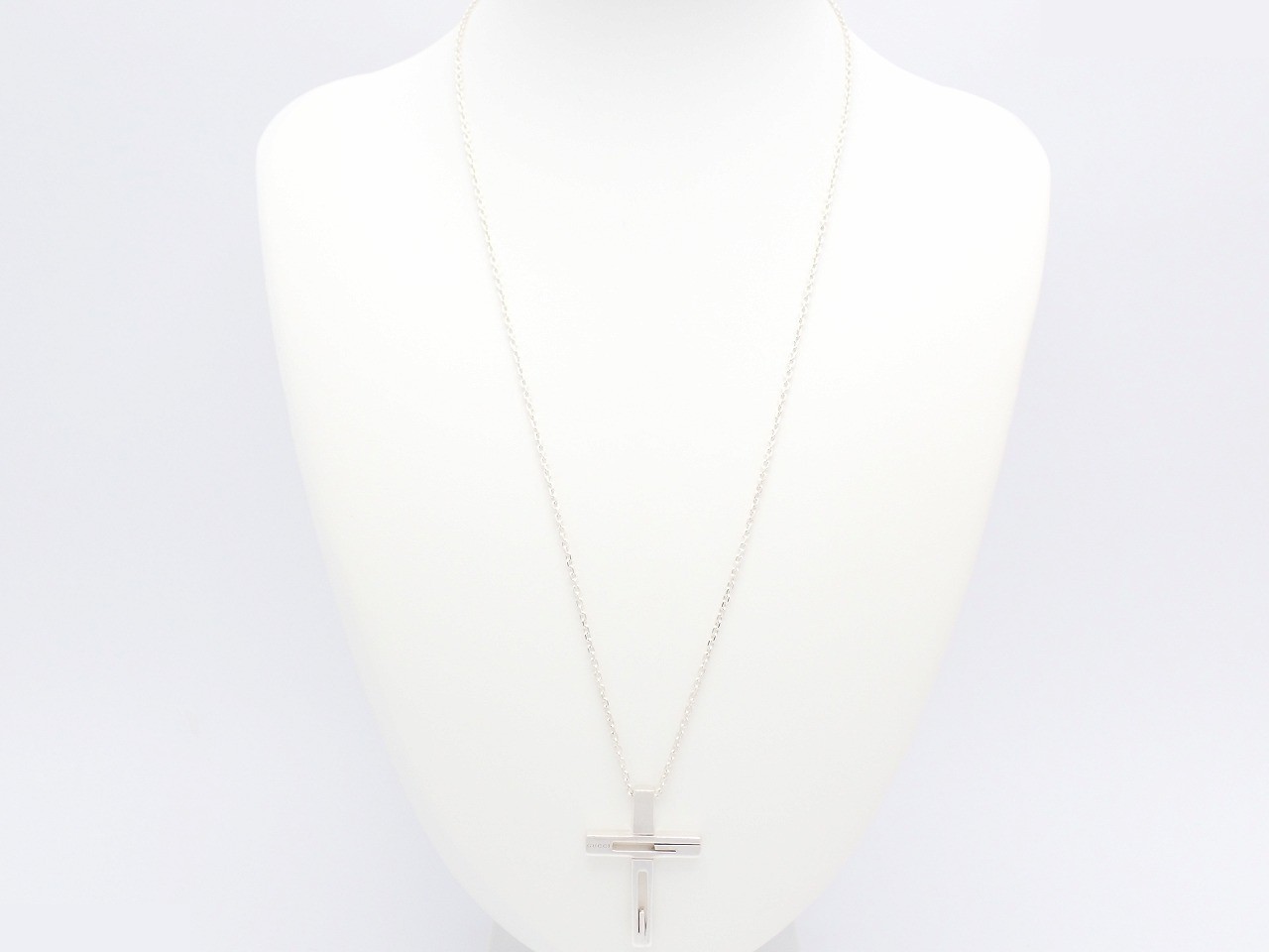 Cutout G Cross Necklace, 925 sterling silver, 12.0g — view 2