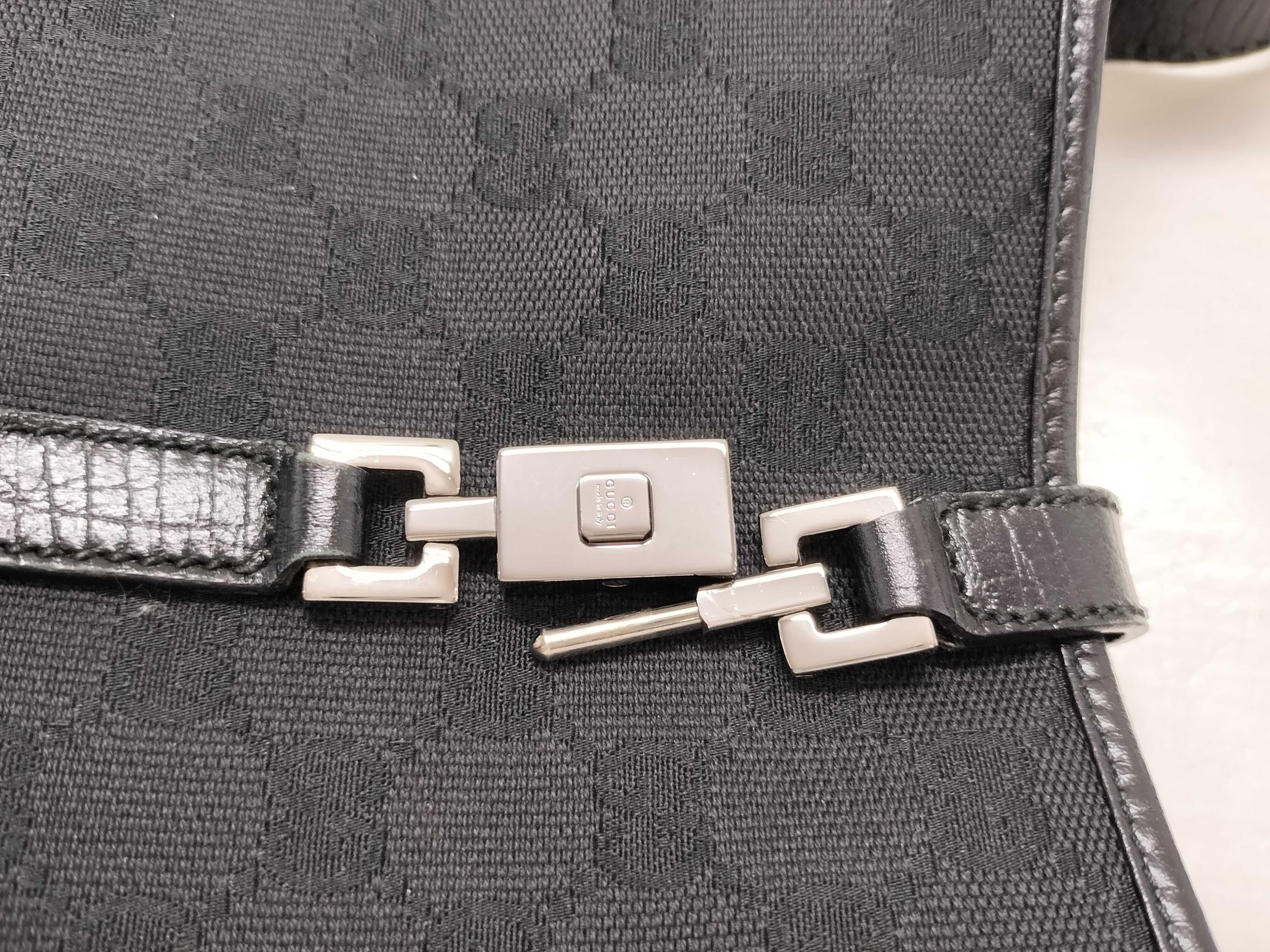 Jackie Gucci Jackie GG Canvas x Leather Shoulder Bag Black 01147 Shoulder Bag — view 13