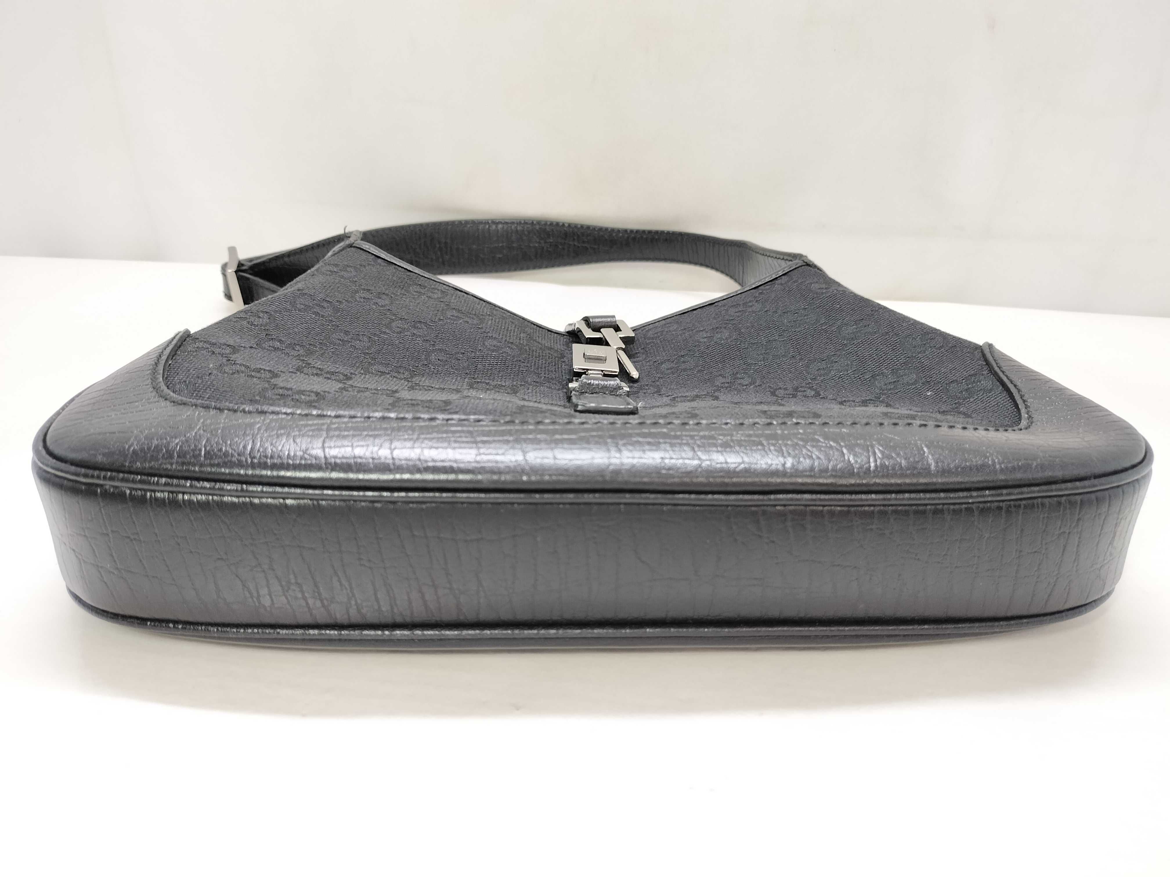 Jackie Gucci Jackie GG Canvas x Leather Shoulder Bag Black 01147 Shoulder Bag — view 14