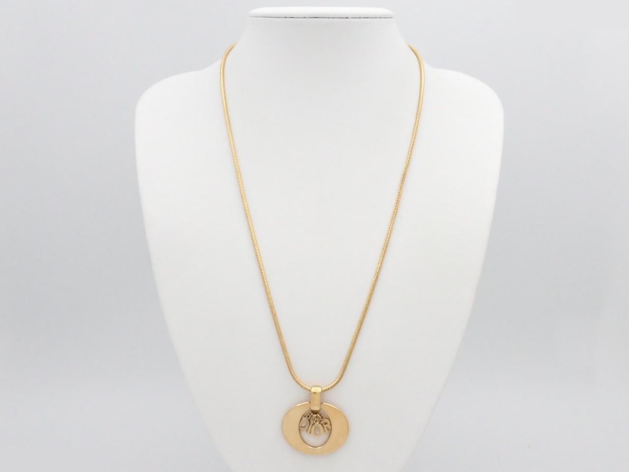logo gold necklace, chain approximately 53cm — view 3