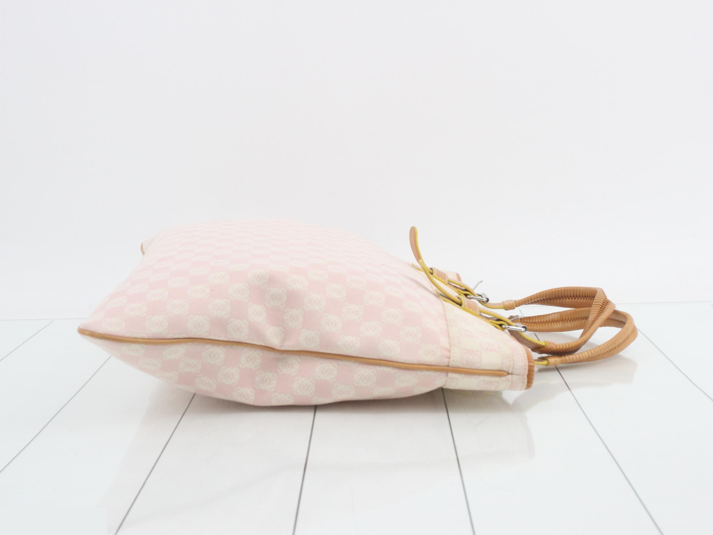 Anagram Canvas Leather Combination Tote Bag — view 3
