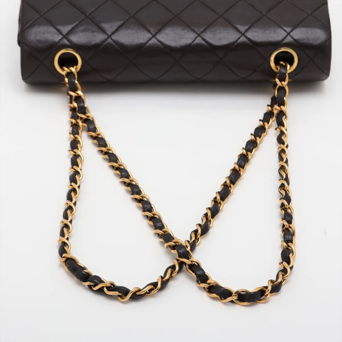 [Individually packaged] Chanel Matelassé 23 Small Lambskin Double Flap Double Chain Bag, Black with Gold Hardware, 3061990, Series 3, A01113 — view 5