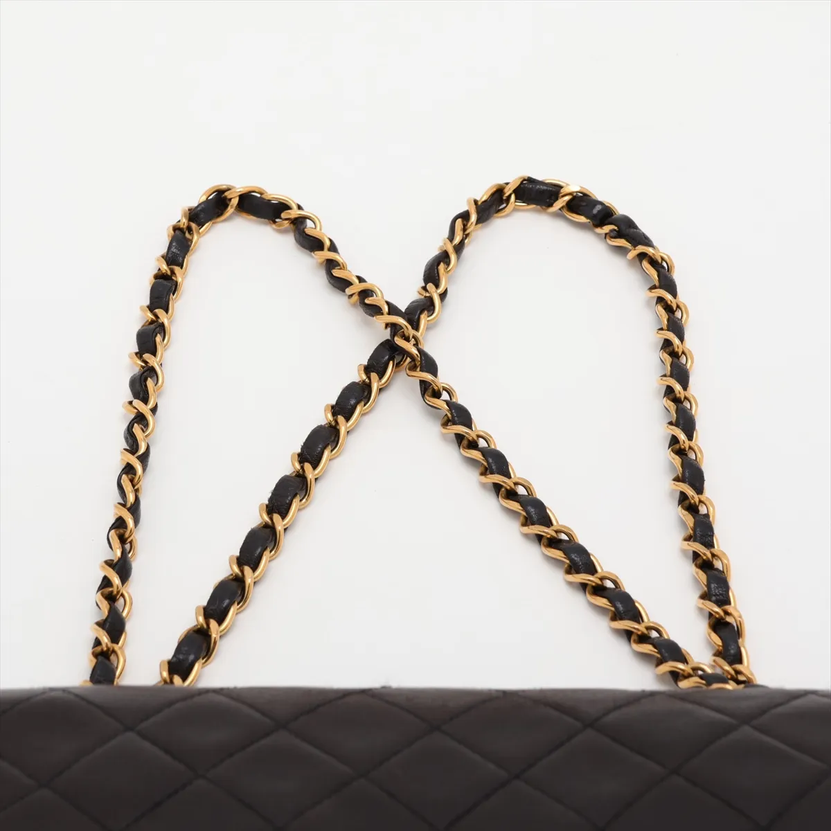 [Individually packaged] Chanel Matelassé 23 Small Lambskin Double Flap Double Chain Bag, Black with Gold Hardware, 3061990, Series 3, A01113 — view 6