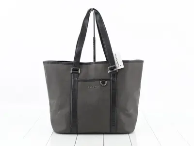 Weekend PVC/Leather Tote Bag, Gray